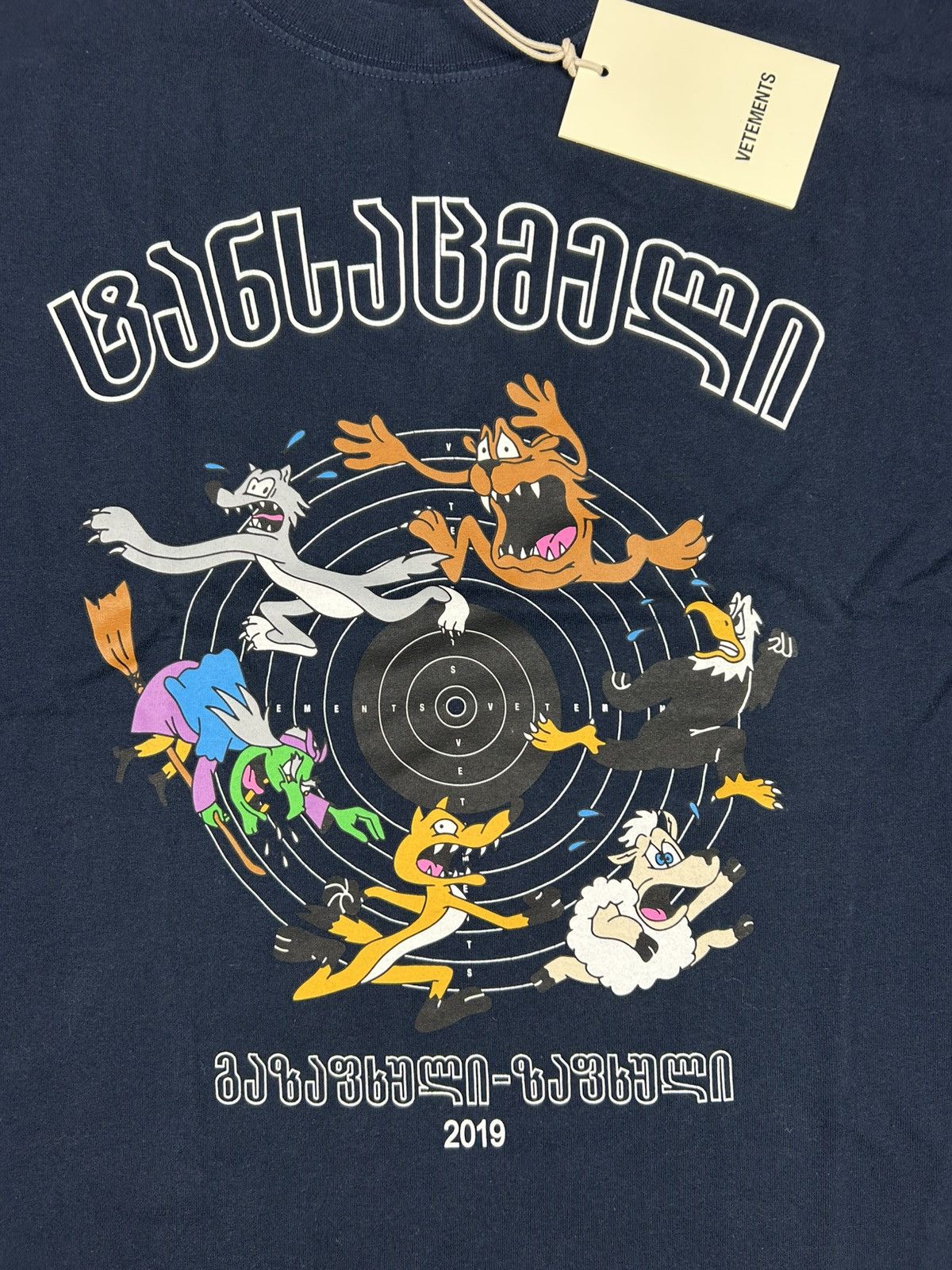 vetementsヴェトモン【19ss】cartoontee/NAVY/Mサイズ vetementsヴェトモン【19ss】cartoontee/NAVY/Mサイズ