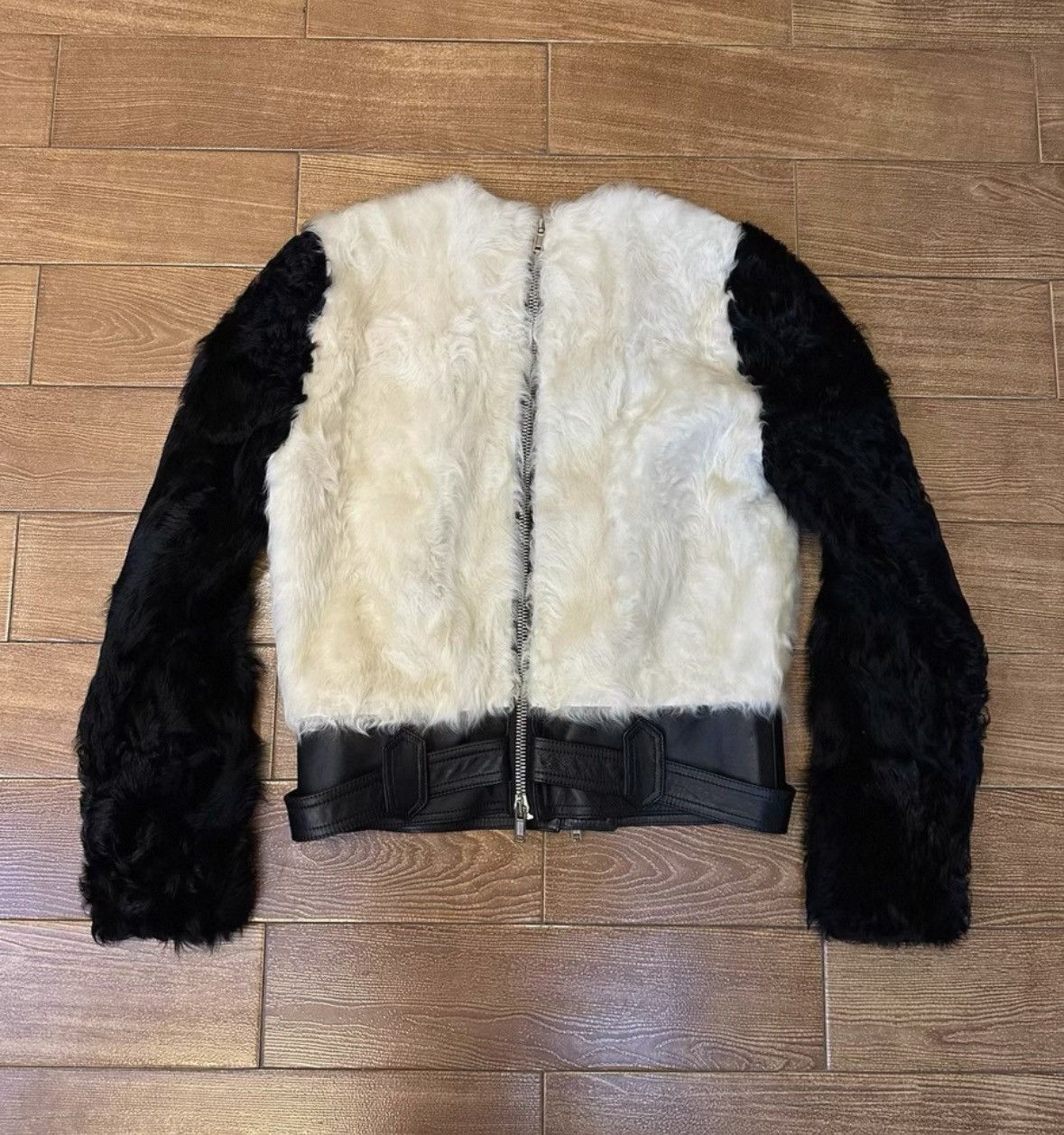 Givenchy Givenchy Size36 Color-Block Furry Lamb Leather Jacket, No A Size US M / EU 48-50 / 2 - 2 Thumbnail