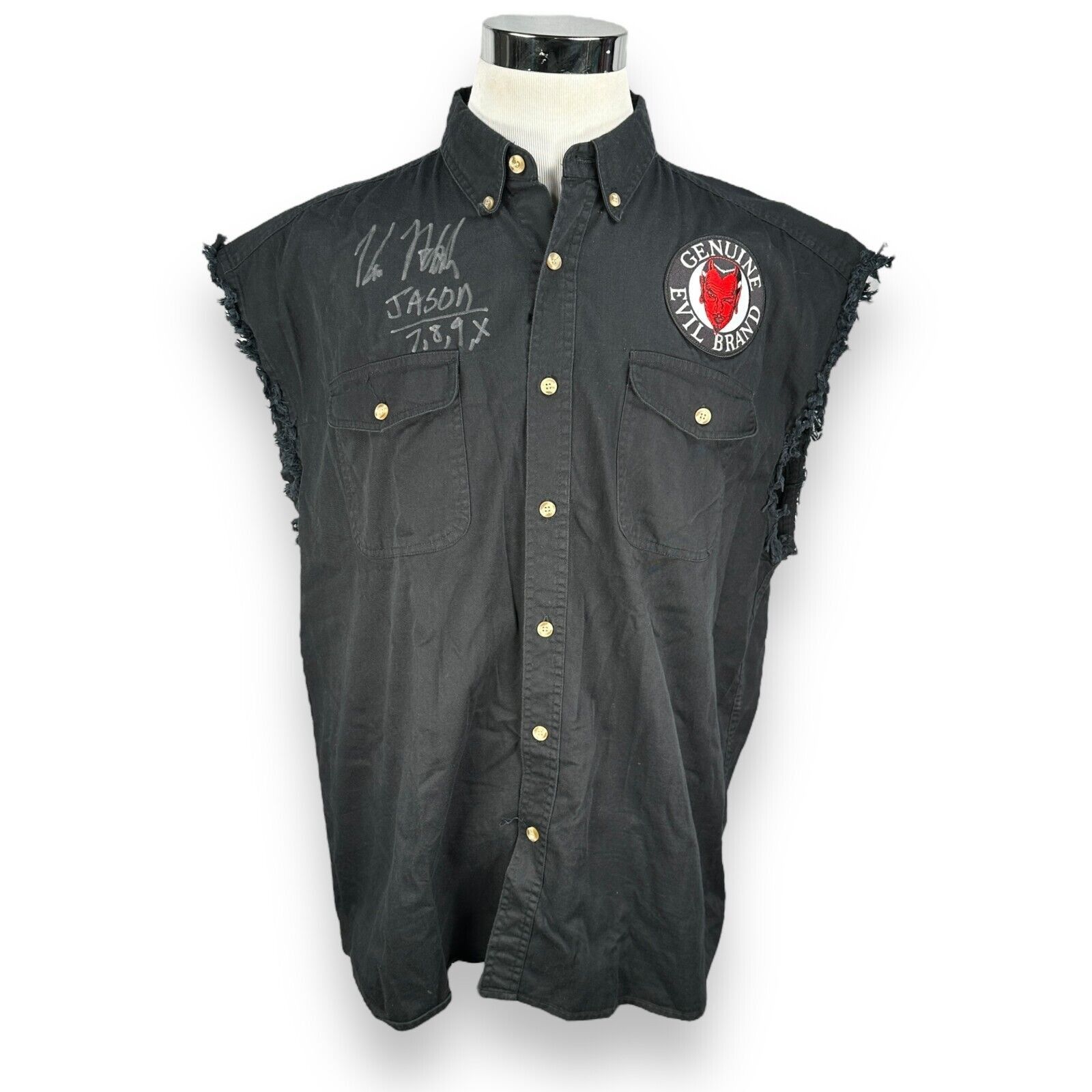 The Unbranded Brand Kane Hodder Jason Voorhees Signed Evil Brand Shirt XL Black Size US XL / EU 56 / 4 - 1 Thumbnail
