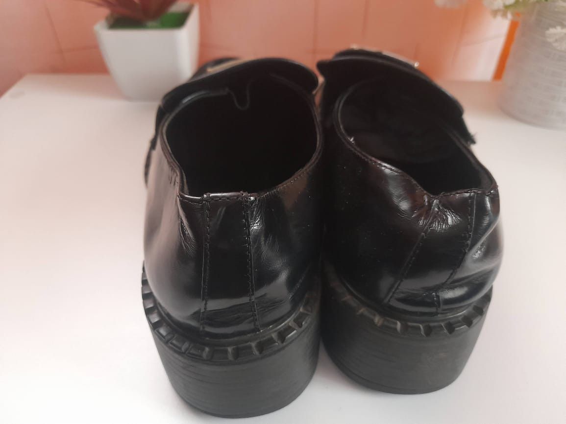Prada Prada chocolate brushed black shoes size 37 Size US 7 / IT 37 - 4 Thumbnail