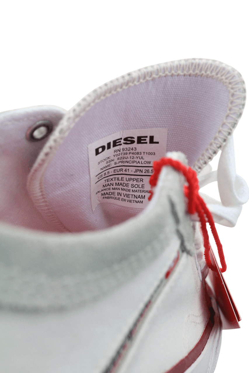 Diesel S-PRINCIPIA LOW EU41 White Lace Low Top Logo 40550 Size US 8.5 / EU 41-42 - 11 Thumbnail