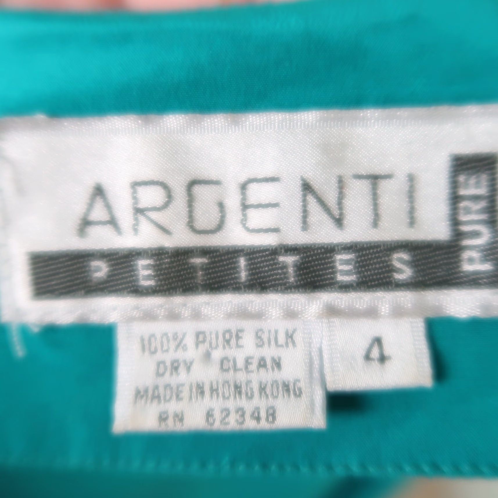 Altea VINTAGE Argenti teal green Silk long sleeve wrap dress 4P Petite 1990s Cocktail Knee Length Womens Size S / US 4 / IT 40 - 6 Thumbnail