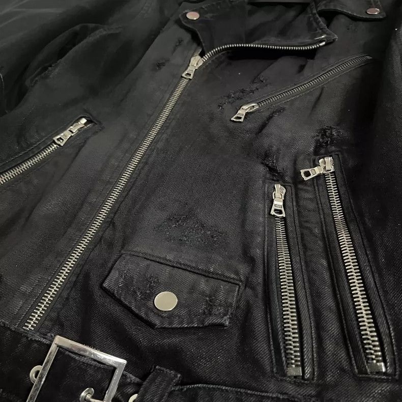 Amiri Amiri 16AW Black Suede Jacket waxed biker denim jacket Size US S / EU 44-46 / 1 - 5 Thumbnail