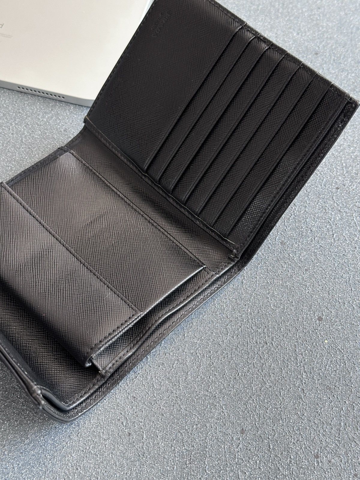 Prada PRADA Triangle Logo Tessuto and Saffiano Tri-Fold Wallet Size ONE SIZE - 11 Thumbnail