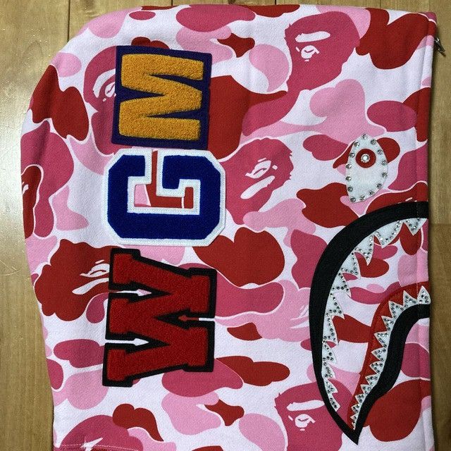 Bape BAPE ABC Camo Pink Crystal Stone Shark Full Zip Hoodie APE Size US XXL / EU 58 / 5 - 4 Thumbnail