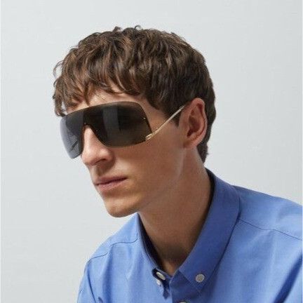Gucci NEW GUCCI GG1560S 001 SHIELD GOLD UNISEX SUNGLASSES GUCCI Size ONE SIZE - 3 Thumbnail