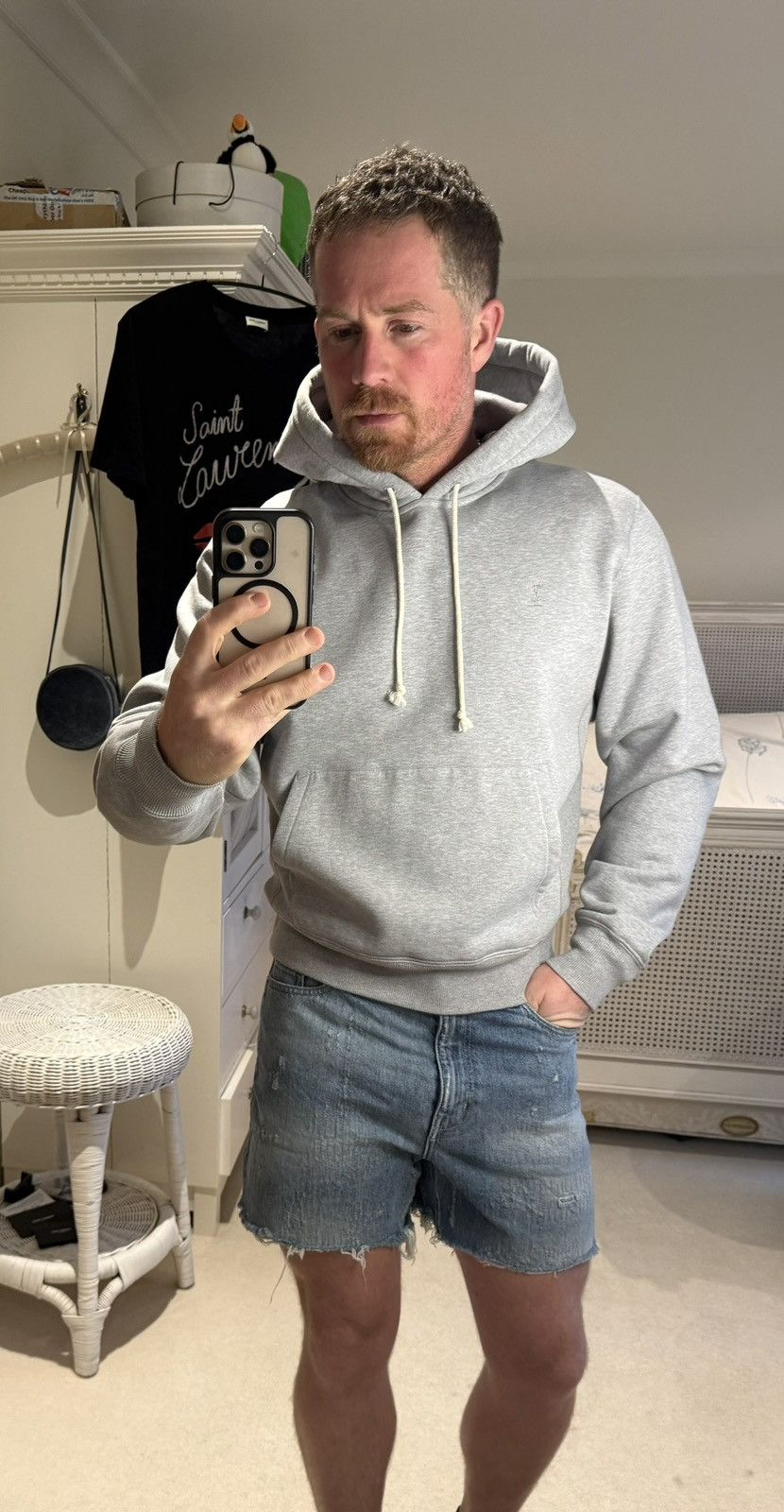 $1.4k FW23 Saint Laurent Cassandre logo hoodie L