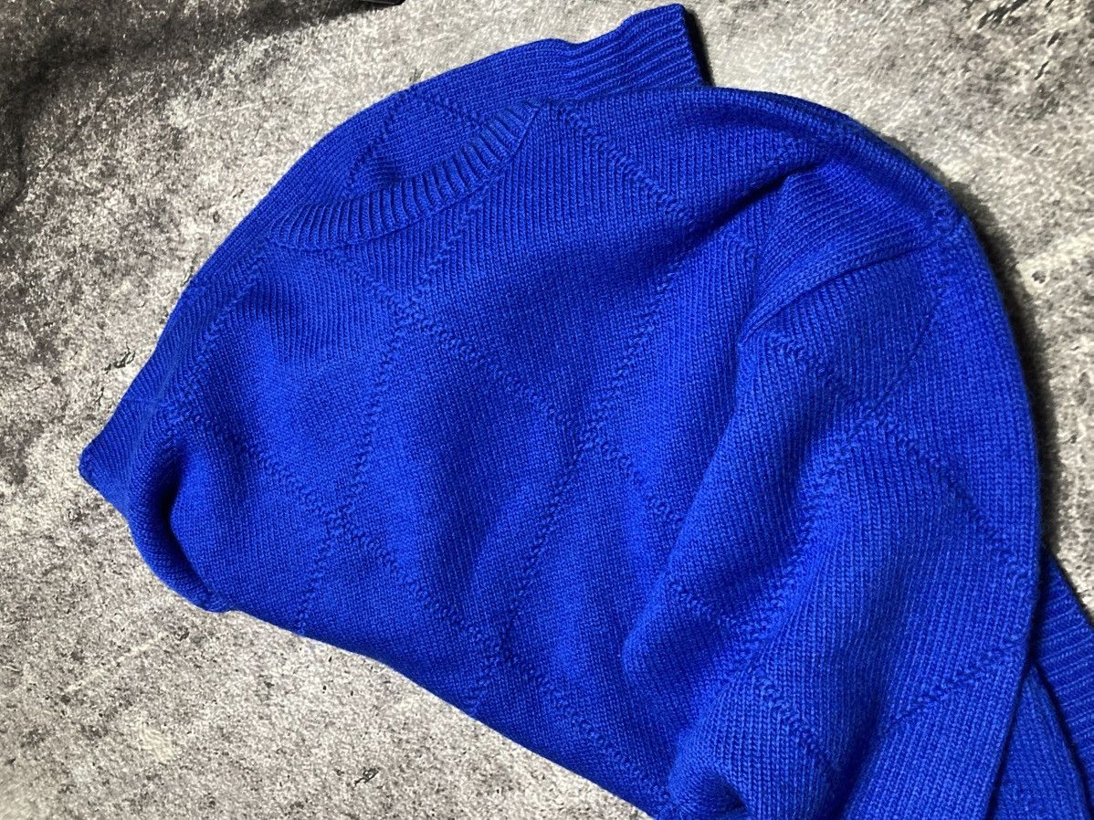 Lacoste Vintage 80s Chemise Lacoste Diamond Blue Knit Wool Sweater Size US L / EU 52-54 / 3 - 6 Thumbnail