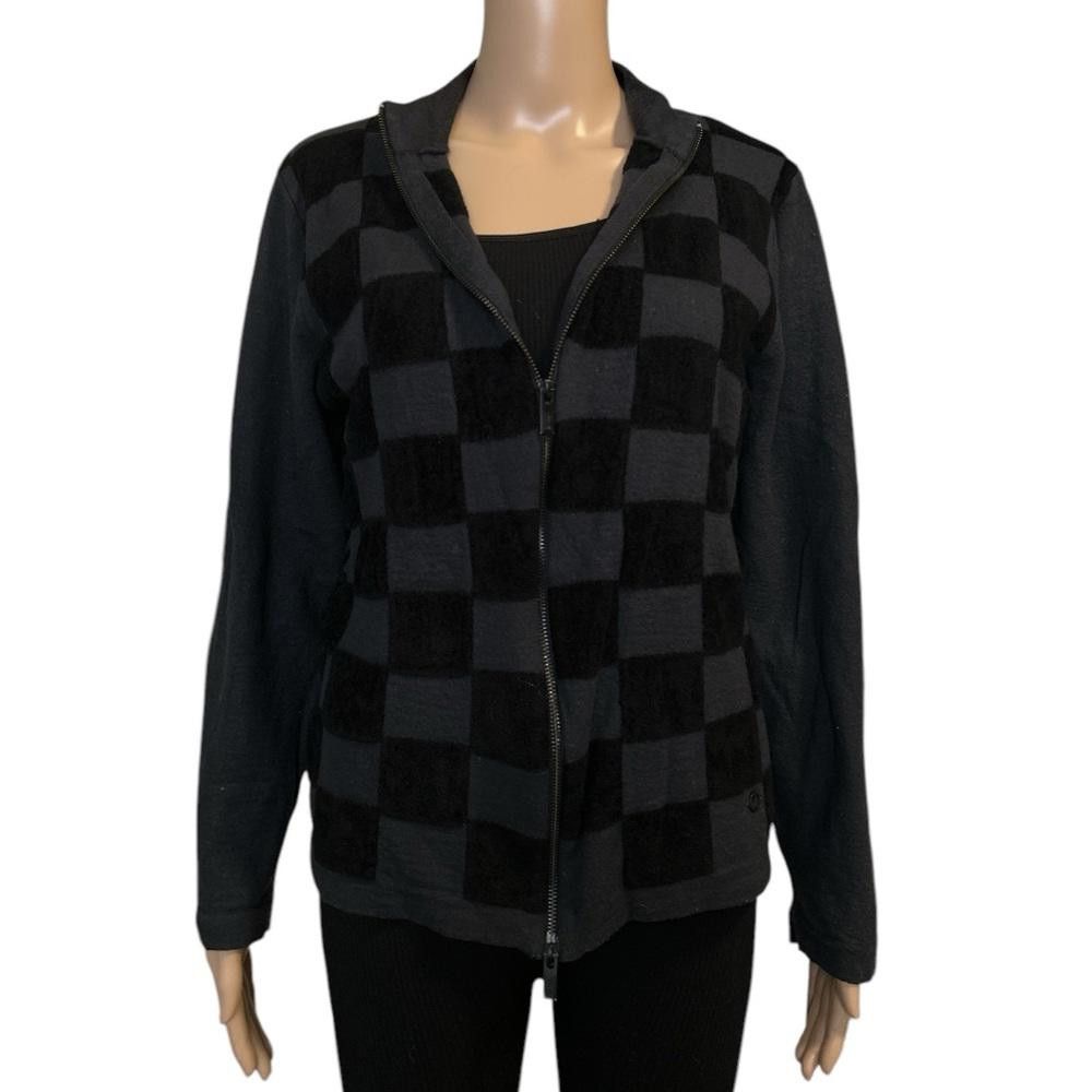 Armani Collezioni Armani Women's Zip-Up Checkered Jacket - Size XL Size L / US 10 / IT 46 - 2 Thumbnail