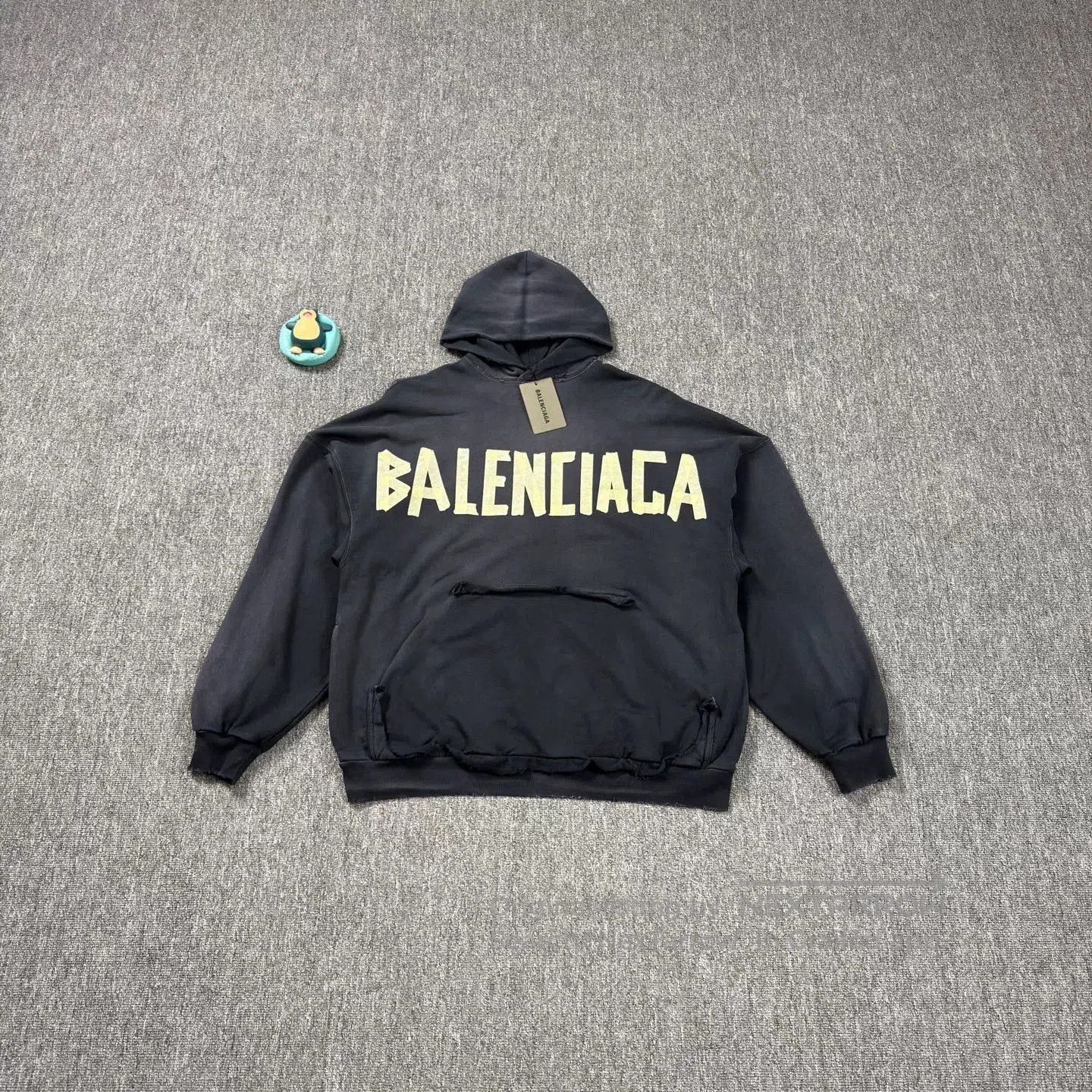 Balenciaga black graphic hoodie with yellow logo. Size US M / EU 48-50 / 2 - 1 Thumbnail