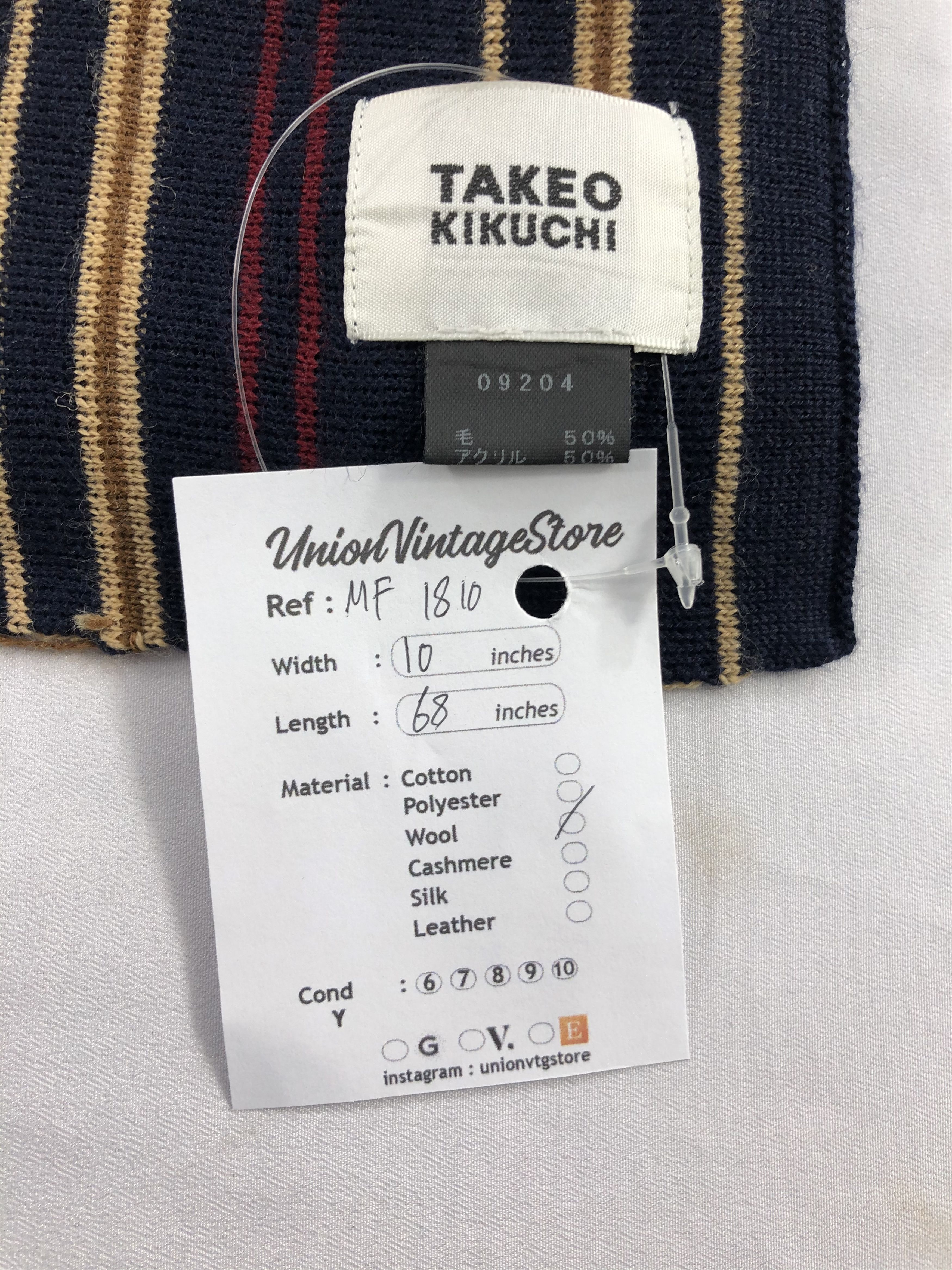 Takeo Kikuchi Vintage Takeo Kikuchi Scarf/Muffler/Neckwear MF1810 Size ONE SIZE - 7 Thumbnail