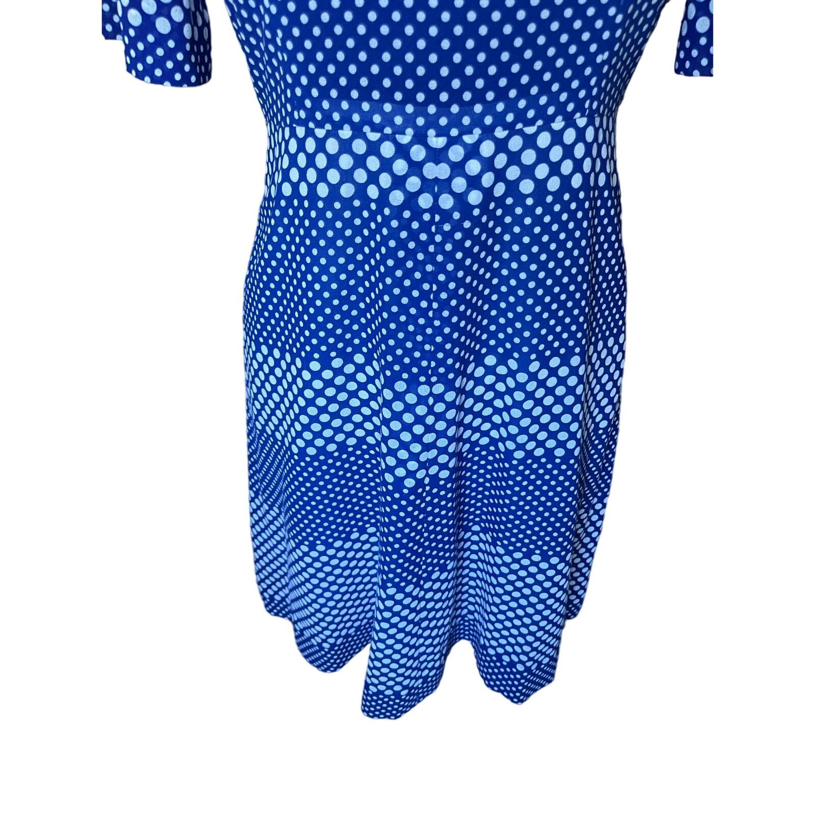 Vintage Vintage 70’s Blue Polka Dot Fit and Flare Dress Geek Small Size S / US 4 / IT 40 - 3 Thumbnail