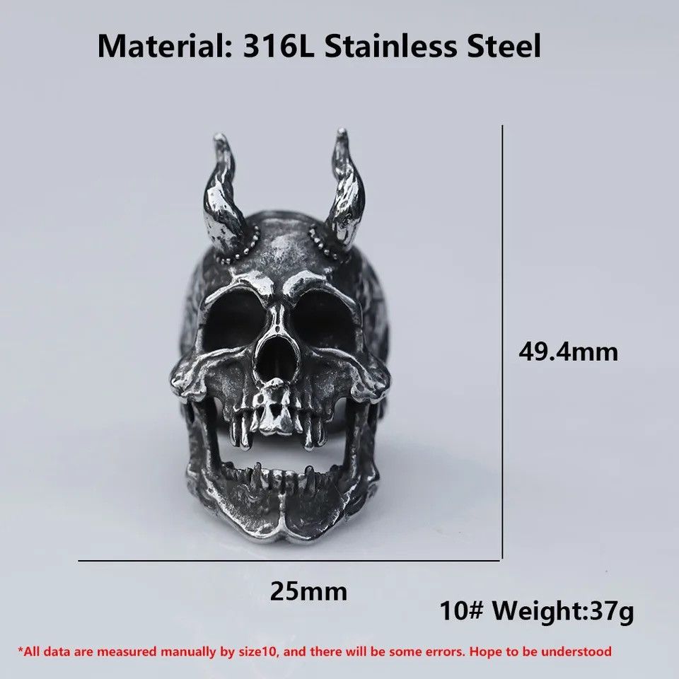 Jewelry Horned Satan Devil Ring Size 9 Size ONE SIZE - 6 Thumbnail