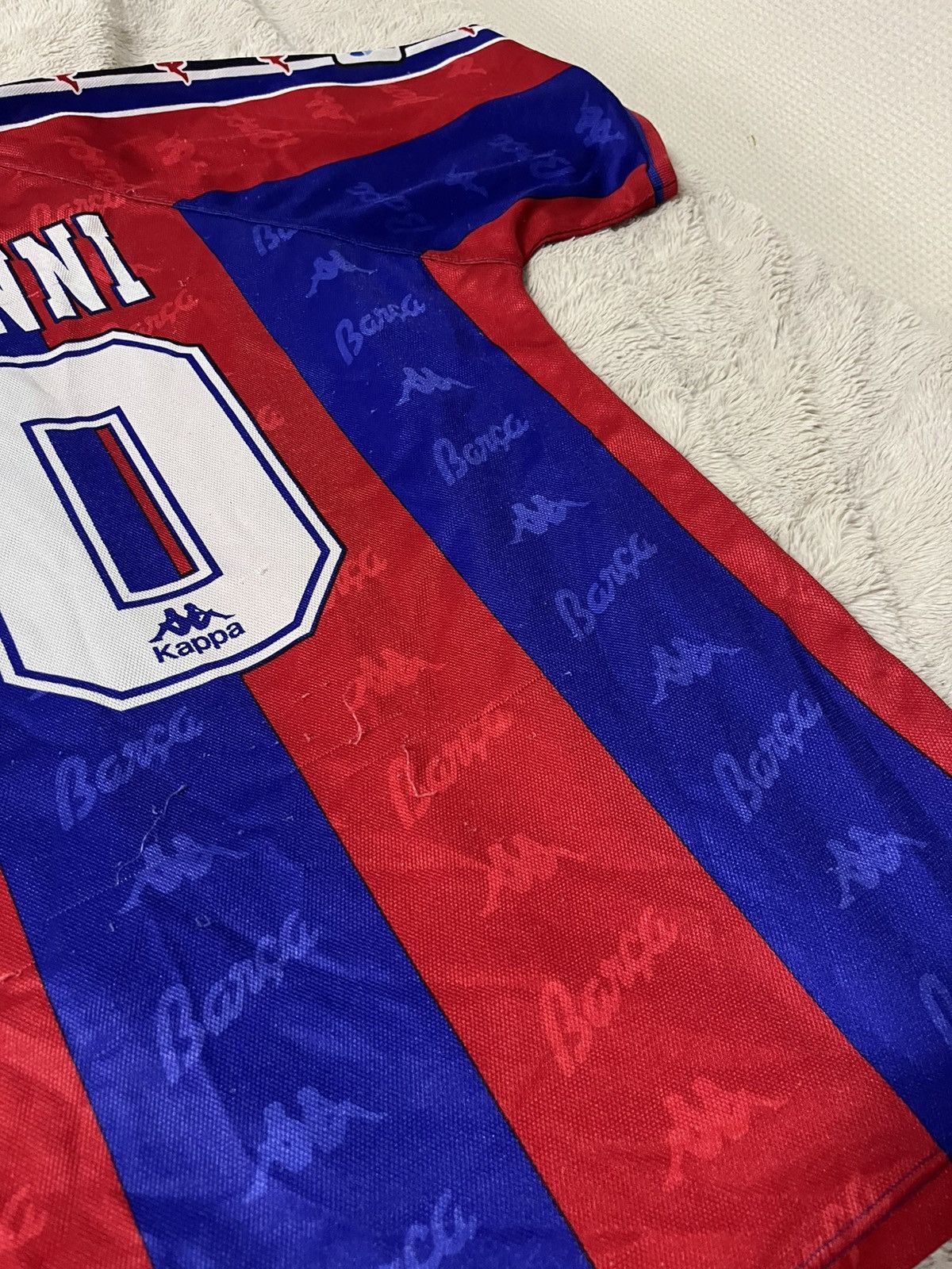 Kappa 1996-1997 FC Barcelona #10 Giovanni Football Jersey Vintage Size US XL / EU 56 / 4 - 11 Thumbnail