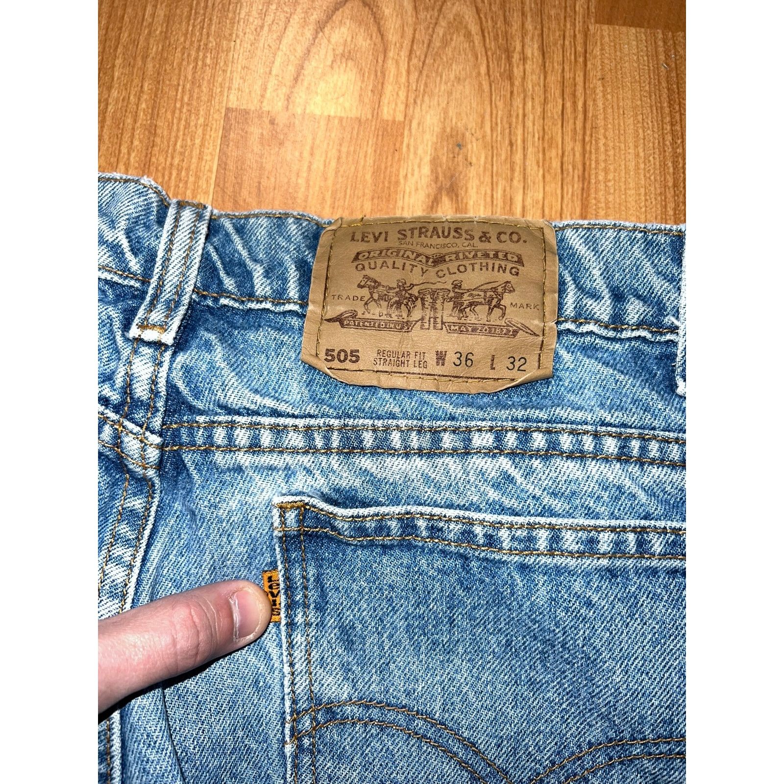 Levi's Vintage Levi 505 Orange Tab Jeans Bottoms 36x32 VTG Levi's Size US 36 / EU 52 - 9 Thumbnail