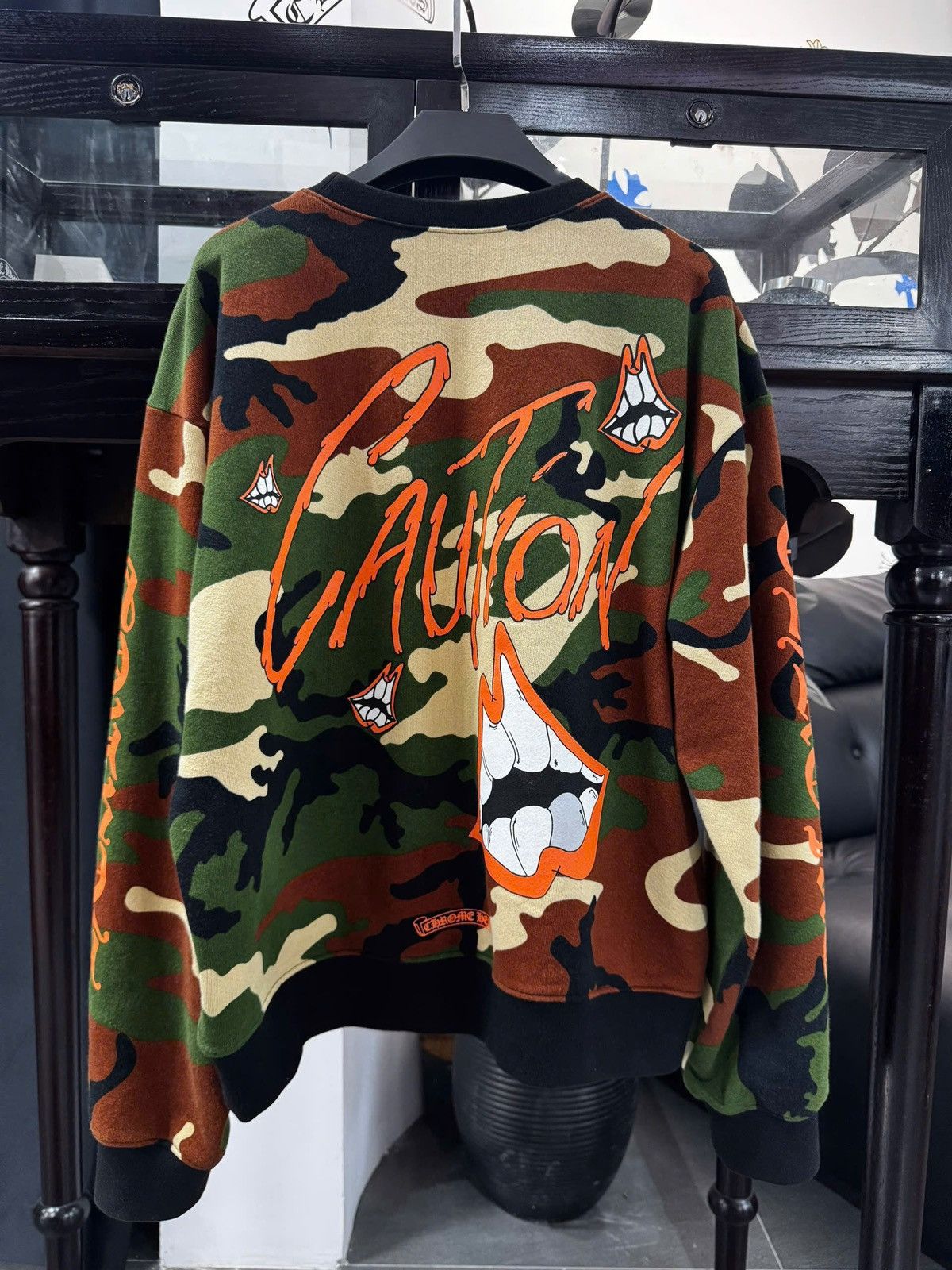 Chrome Hearts Chrome Hearts x Matty Boy CAUTION Crewneck 'Camo' Size US L / EU 52-54 / 3 - 2 Thumbnail