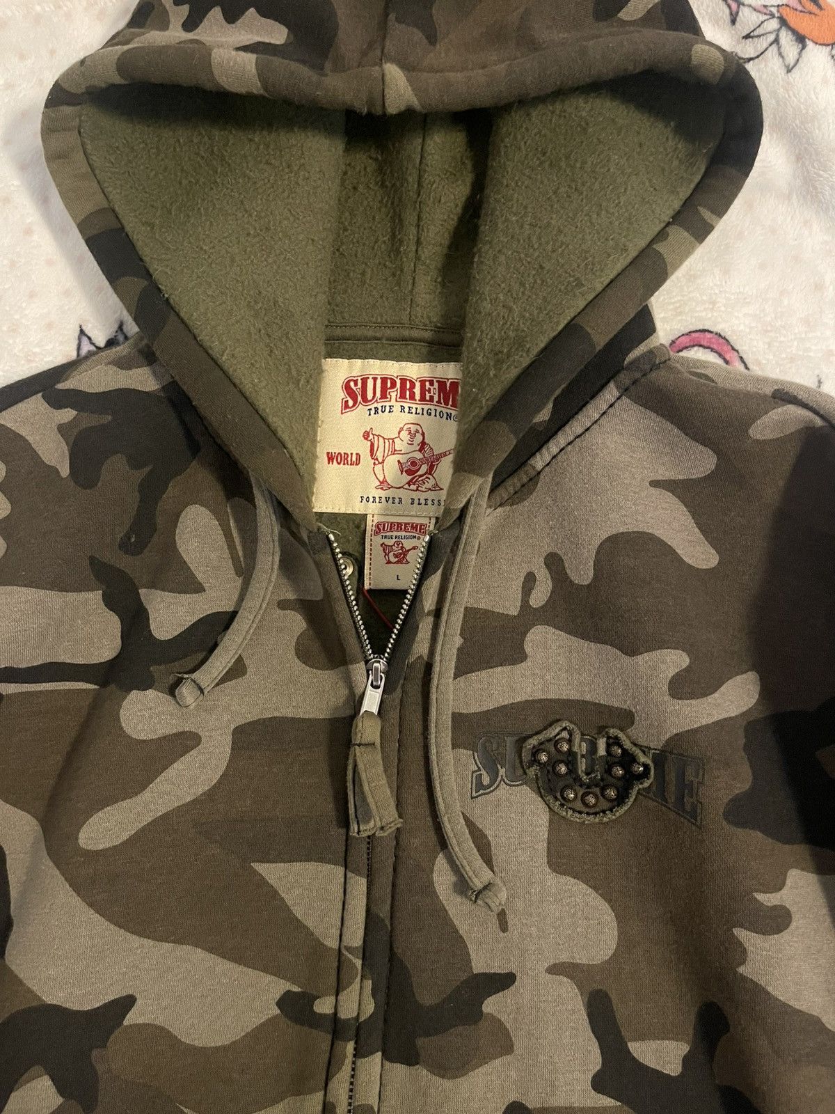 Supreme × True Religion Supreme x True Religion Camo Zip Up Sweatshirt Size US L / EU 52-54 / 3 - 4 Thumbnail