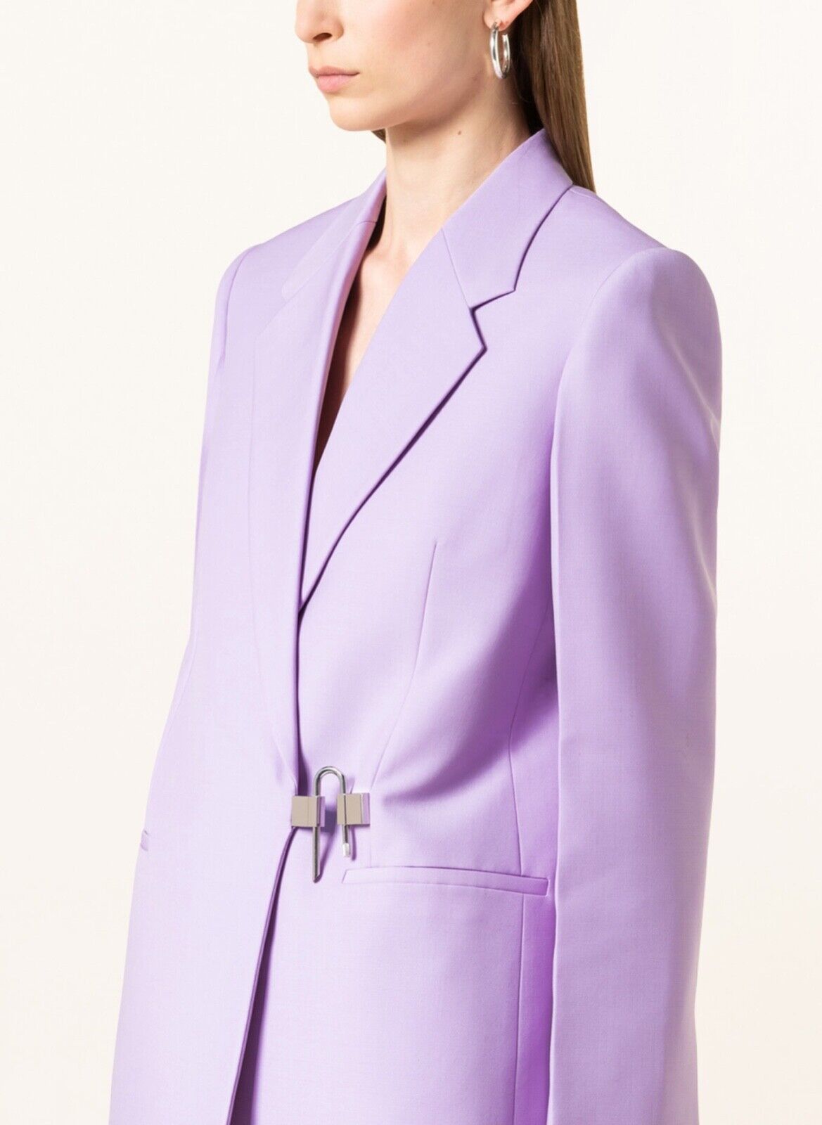 Givenchy NWT $3,975 FW21 RUNWAY Lilac Padlock Jacket Pant Suit Set Size 27" / US 4 / IT 40 - 24 Thumbnail