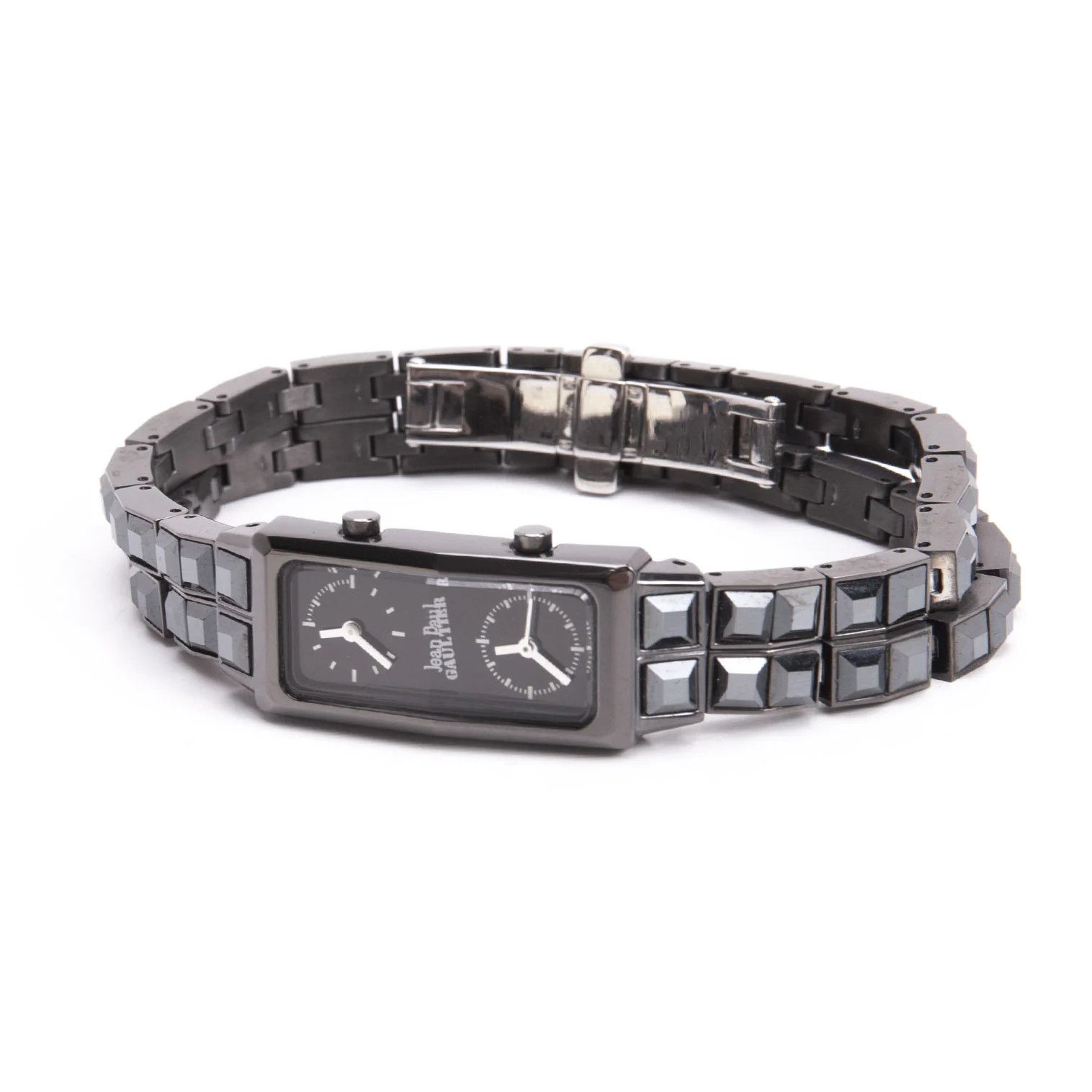 Jean Paul Gaultier Crystal Glass Decorated Watch in Black Size ONE SIZE - 1 Thumbnail