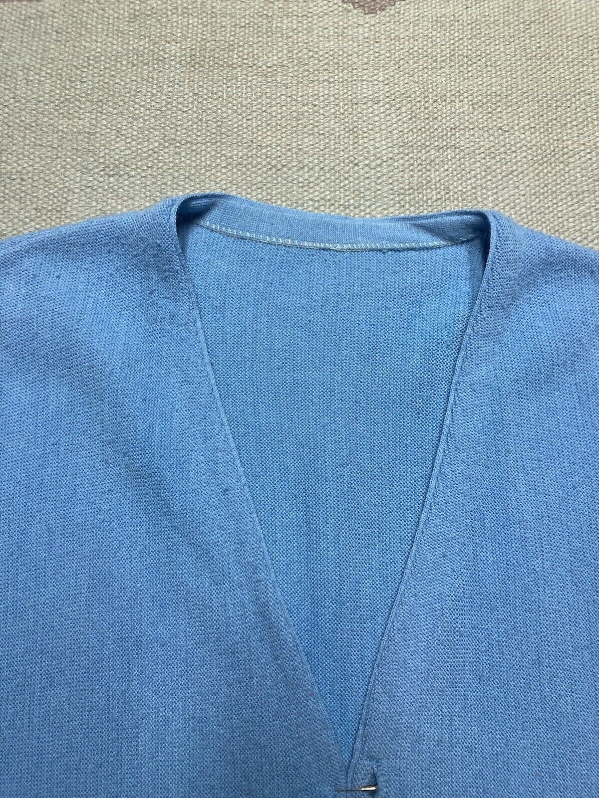 Vintage 70s cardigan sweater sky blue Kurt Cobain acrylic adult XL Size US XL / EU 56 / 4 - 5 Thumbnail