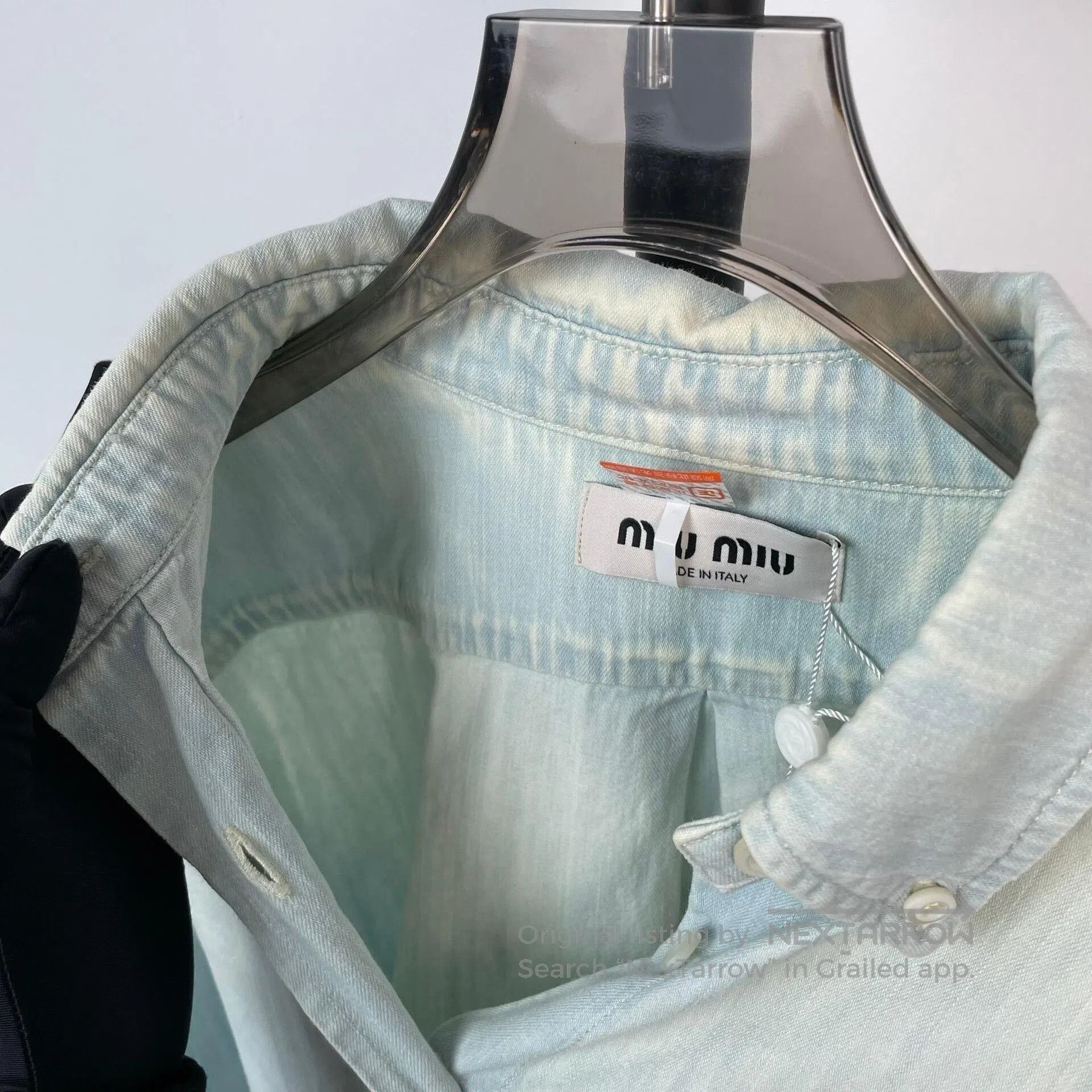 Miu Miu MiuMiu Light Blue Gradient Denim Shirt. Size S / US 4 / IT 40 - 6 Thumbnail