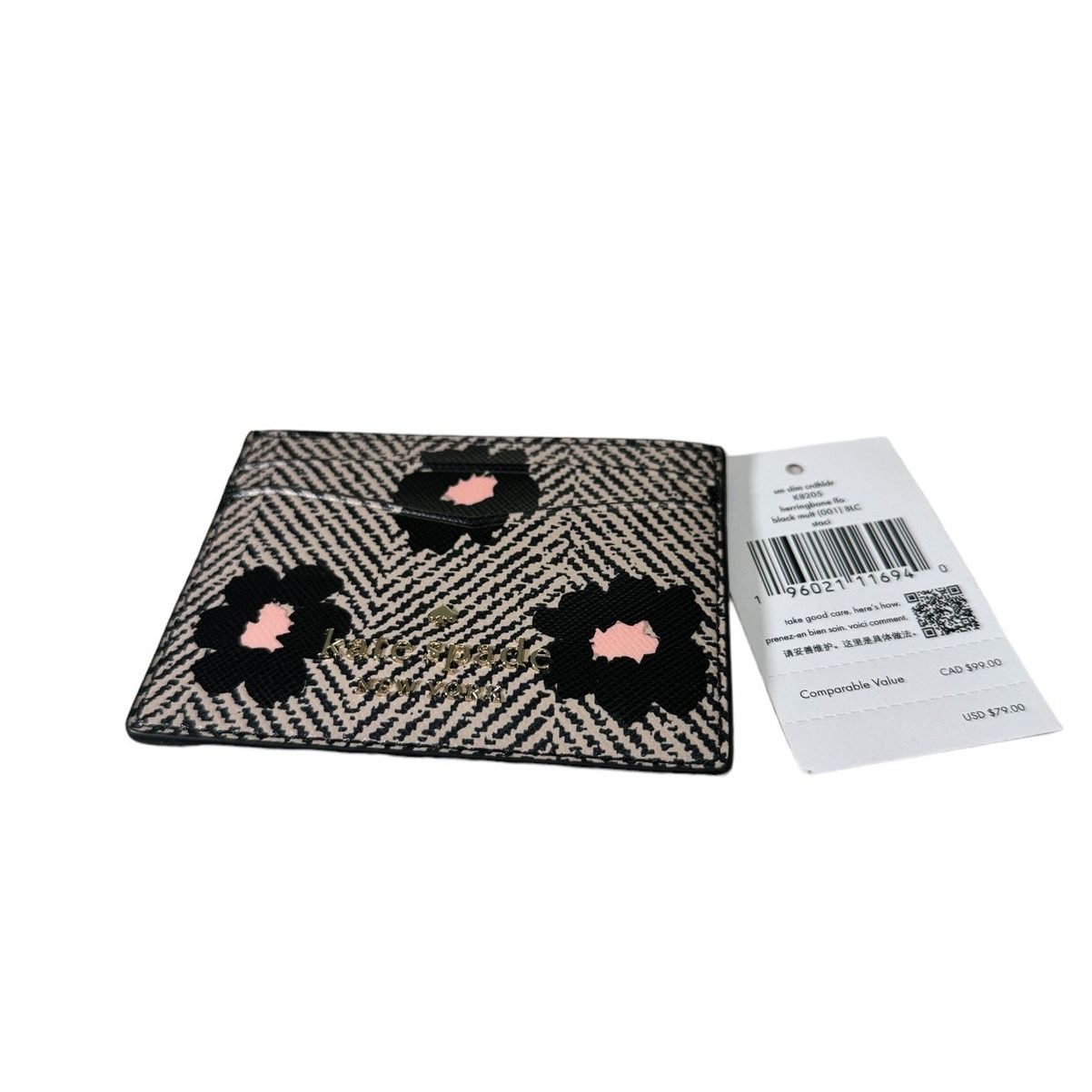 Kate Spade Kate Spade Staci Small Slim Cardholder Herringbone Floral Size ONE SIZE - 4 Thumbnail