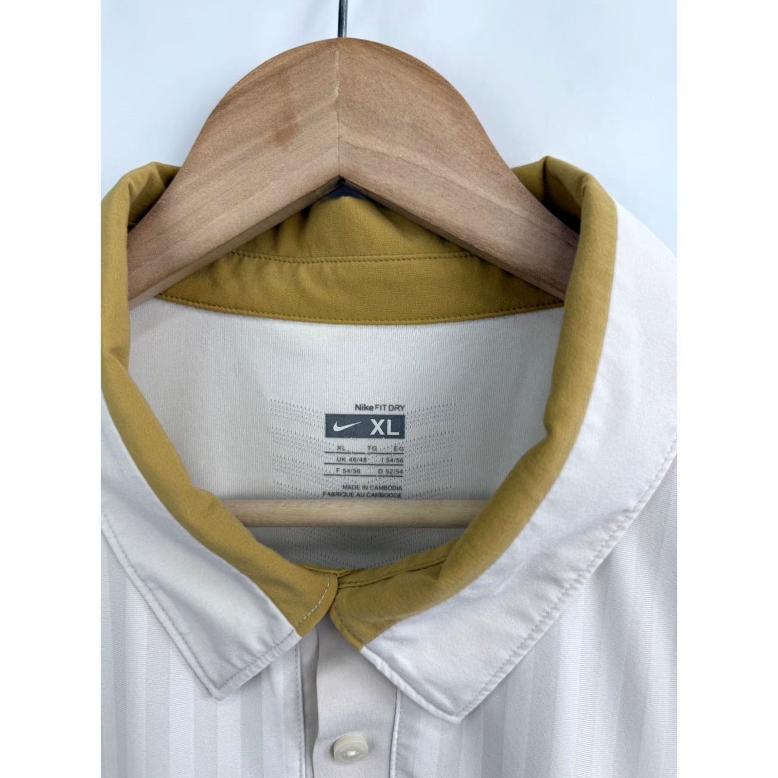 Nike Nike RF Wimbledon Polo XL White/Gold Men's Tennis Shirt Size US XL / EU 56 / 4 - 6 Thumbnail