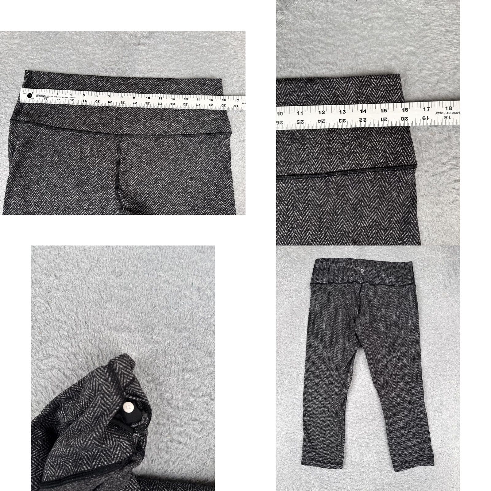 Lululemon Lululemon Wunder Under Pants Womens 12 Gray Herringbone Capri Leggings Yoga Gym Athletic Size 34" / US 12 / IT 48 - 8 Thumbnail