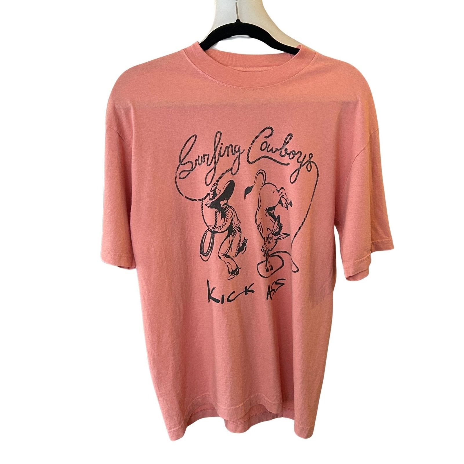 Vintage Surfing Cowboys Kick Ass Graphic Tee – Made in USA Size US M / EU 48-50 / 2 - 3 Thumbnail