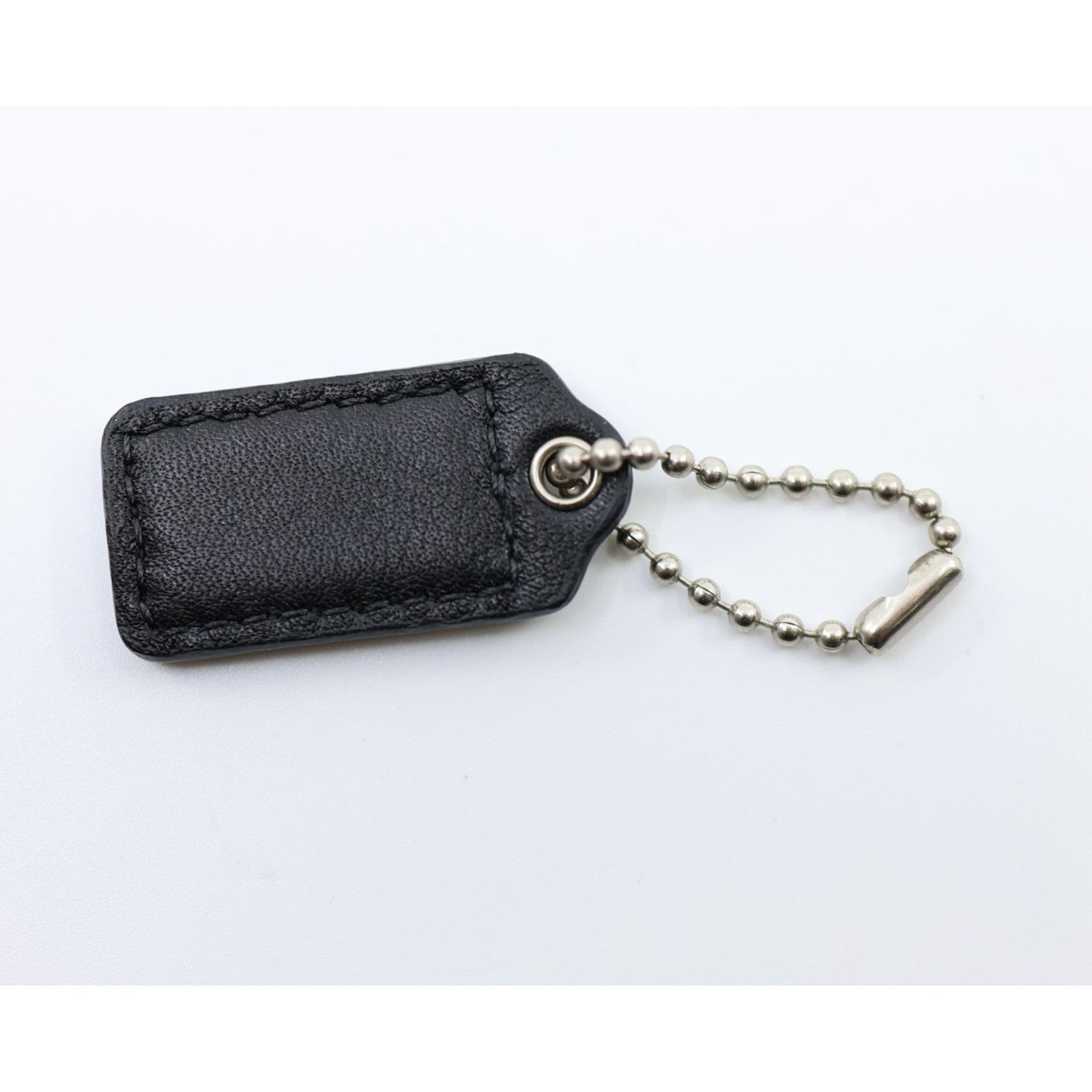 Coach 1.5" Small COACH Blck Leather Silver Hardware Charm Hang Tag Size ONE SIZE - 2 Thumbnail