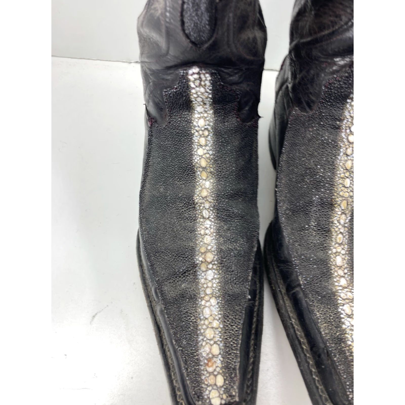Vintage El General Stingray Boots Men Size 6.5 Black Exotic Leather Mexico Western VTG Size US 7 / EU 40 - 3 Thumbnail