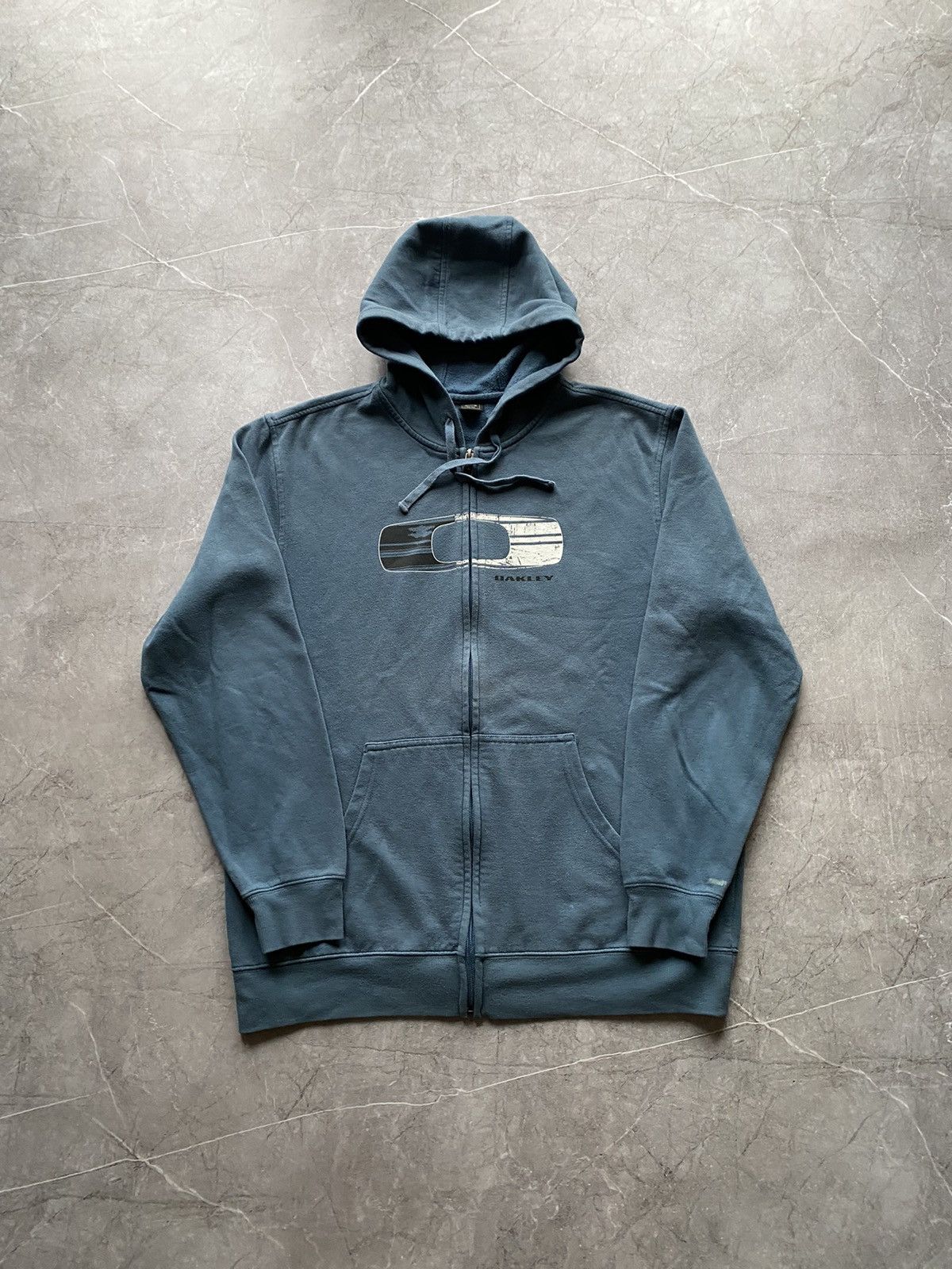 Oakley Vintage Y2K Oakley Big Logo Drawstring Full Zip Hoodie Size US M / EU 48-50 / 2 - 2 Thumbnail