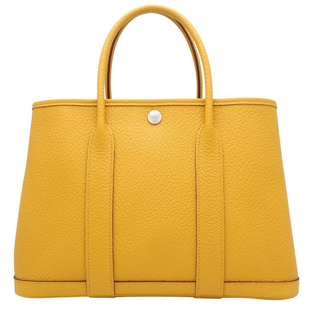 Hermes Hermes Garden Party TPM Handbag Yellow Leather Handbag