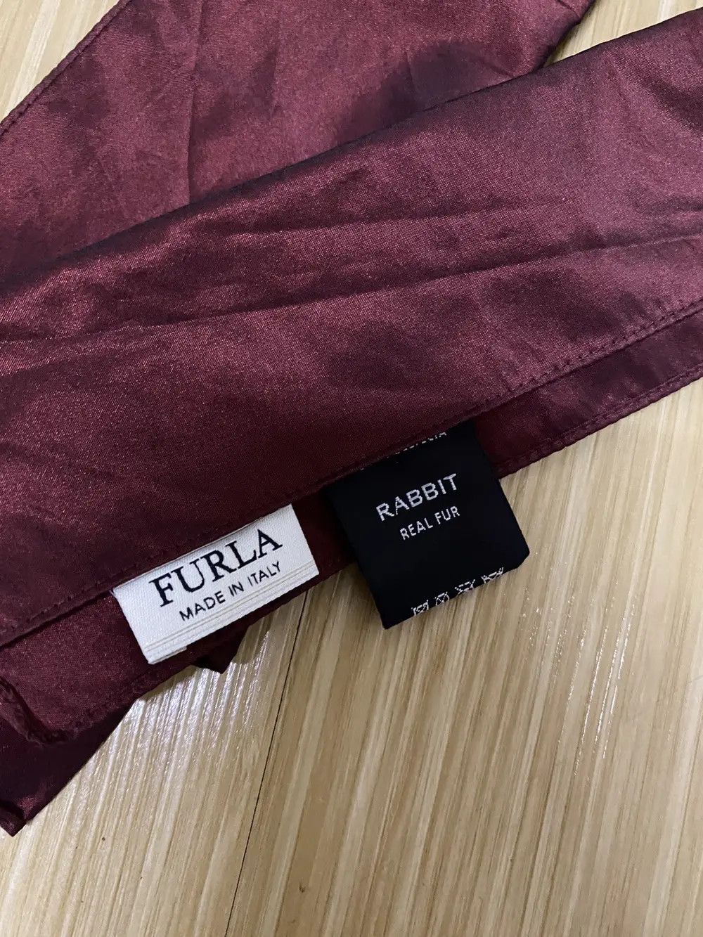 Furla Furla Rabbit Fur Burgundy Scarf Muffler Size ONE SIZE - 5 Thumbnail