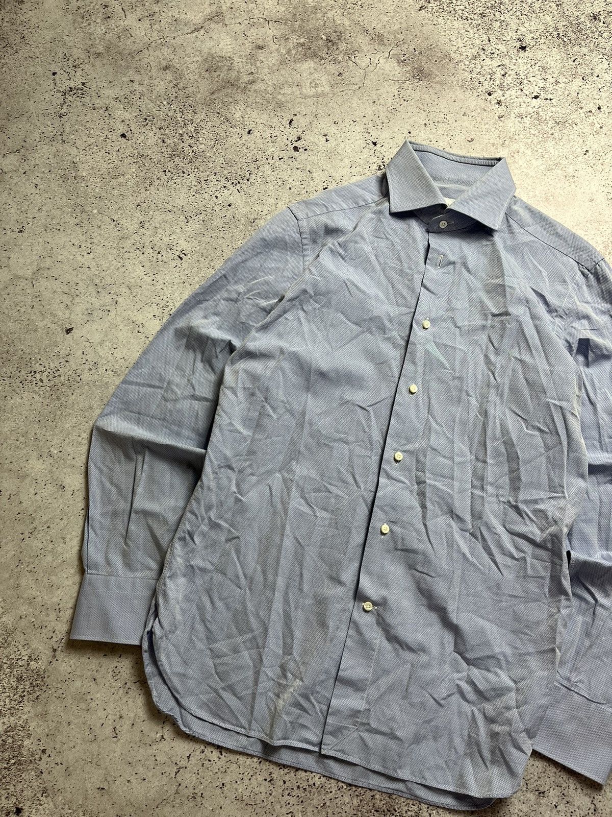 Ermenegildo Zegna 👔🐉Ermenegildo Zegna Shirt Stripped Linen Shirt Size US M / EU 48-50 / 2 - 3 Thumbnail