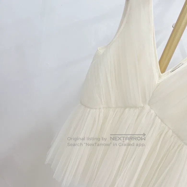 Brunello Cucinelli Brunello Cucinelli White V-neck mesh top Size M / US 6-8 / IT 42-44 - 4 Thumbnail