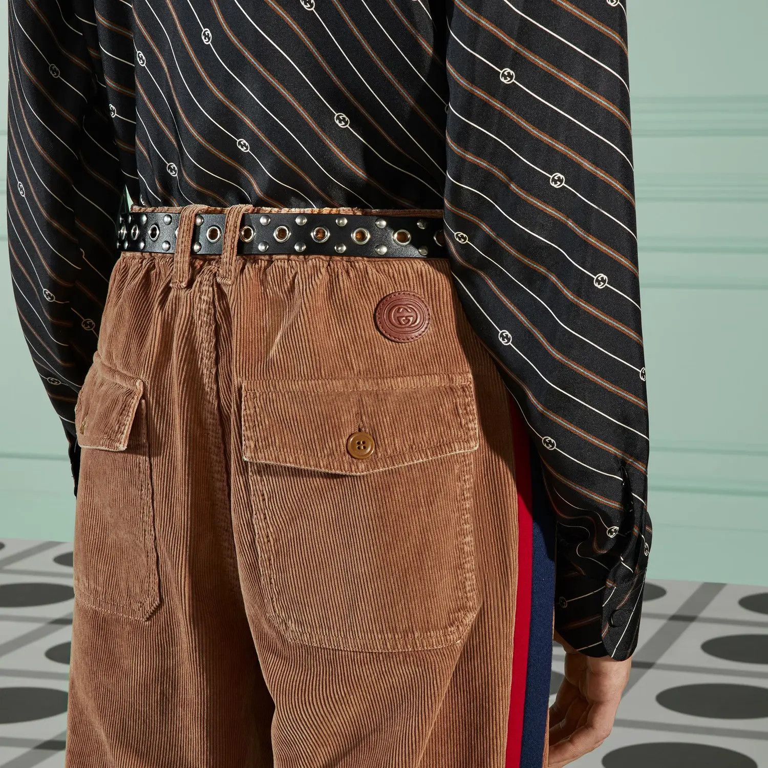 Gucci o1w1db10725 Velvet Corduroy Pant in Camel/Blue Size US 36 / EU 52 - 5 Thumbnail