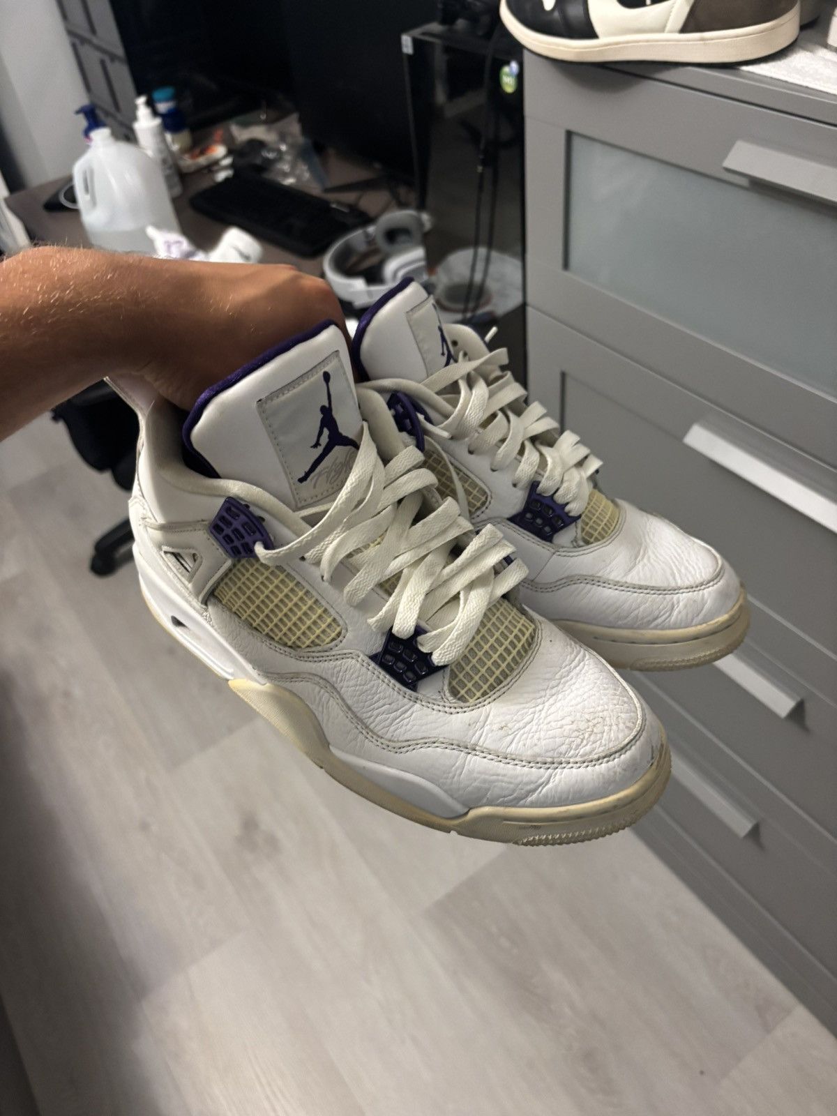 Nike Jordan 4 metallic purple Size US 9.5 / EU 42-43 - 8 Thumbnail