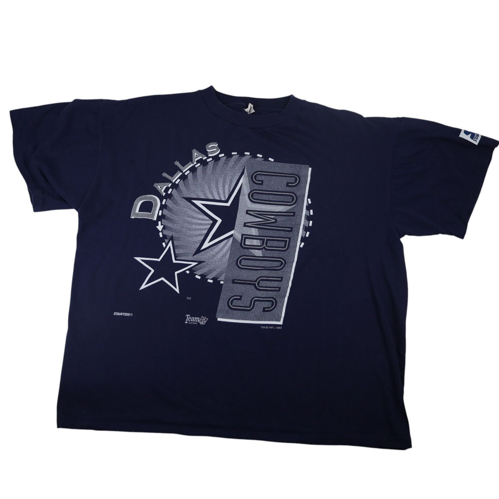 VTG 90s Starter Dallas Cowboys Big Spellout Graphic T Shirt