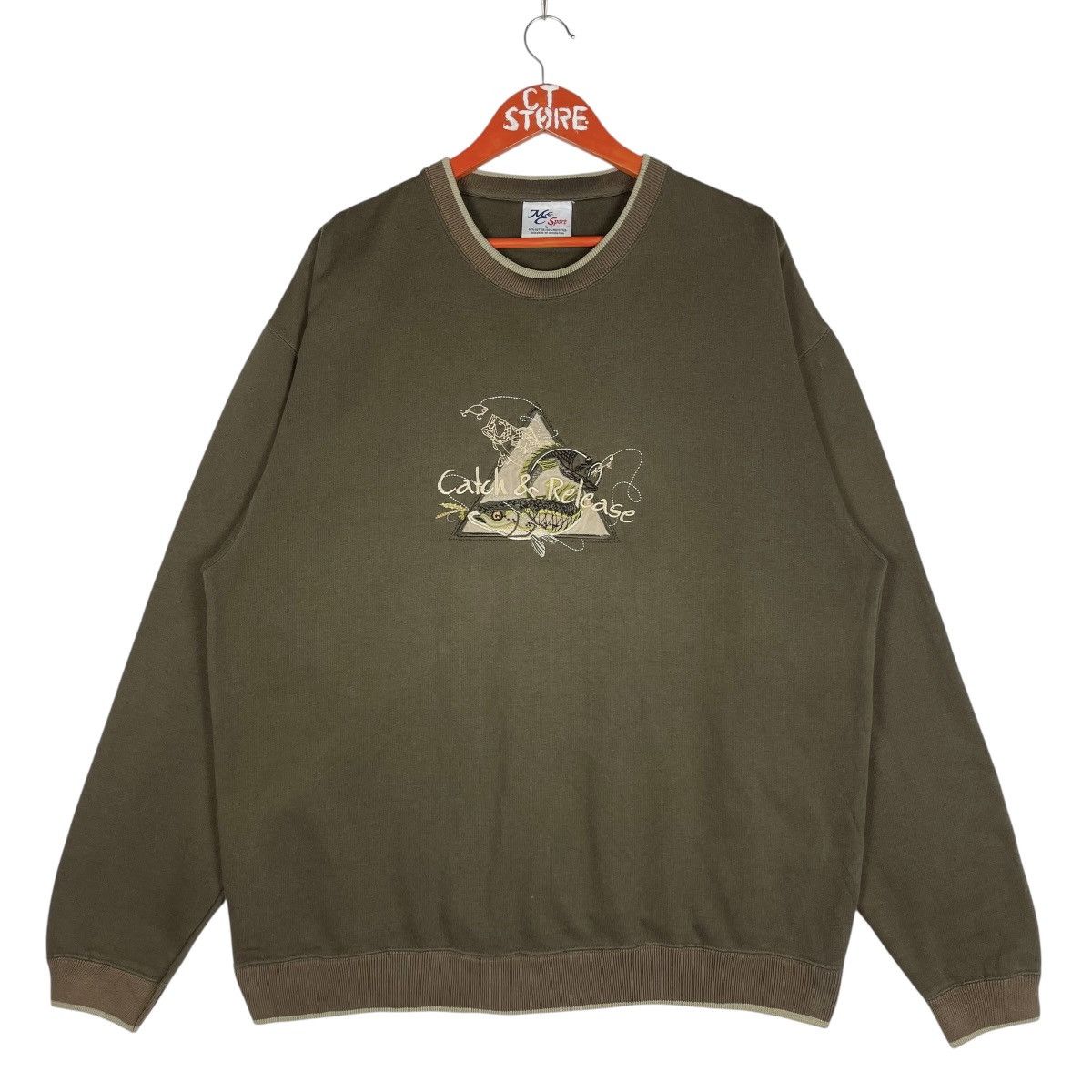 Vintage Vintage Fishing Catch & Release Crewneck Sweatshirt Green Size US L / EU 52-54 / 3 - 1 Thumbnail