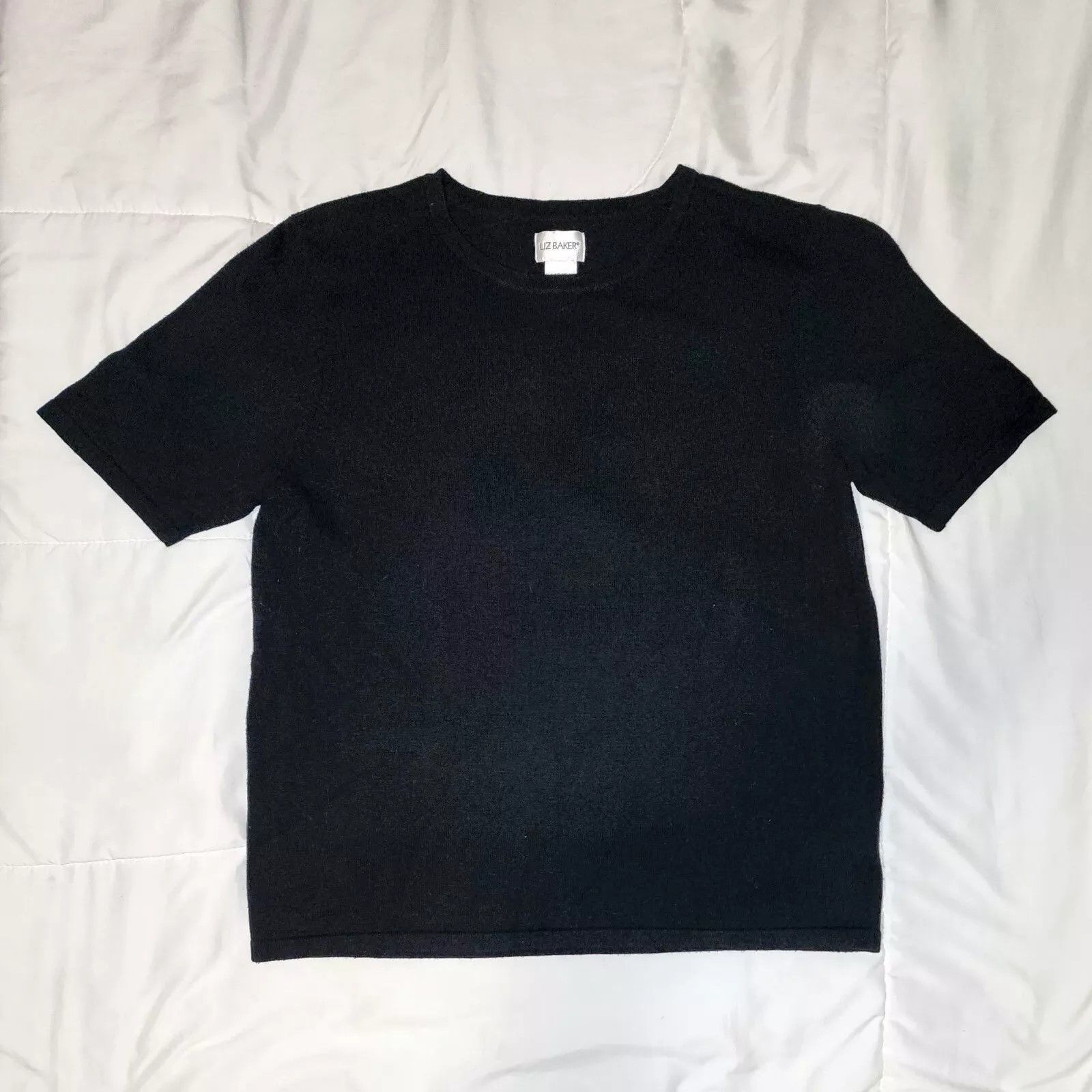 Other Liz Baker Large Short Sleeve Black Sweater Size L / US 10 / IT 46 - 1 Thumbnail