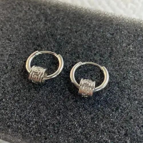 Jewelry × Vintage 925 Silver Plated Small Hoop Earrings for Men Women Size ONE SIZE - 2 Thumbnail