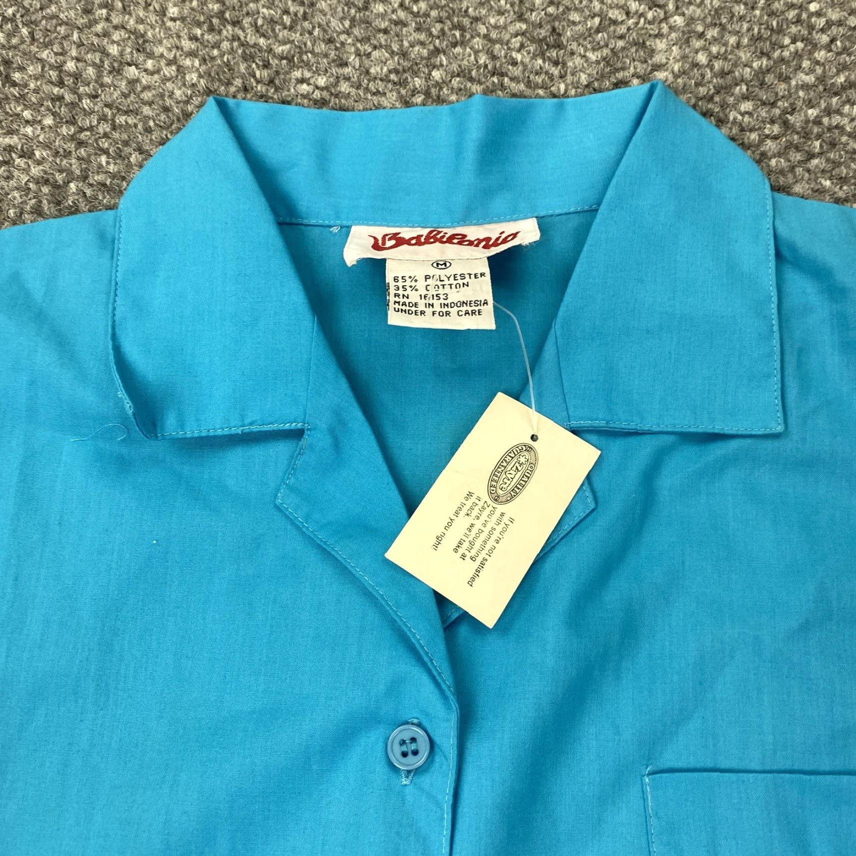 Vintage VINTAGE Babilonia Shirt Womens Medium Blue Health Nurse Food Service Uniform Button-Up Short Sleeve Pockets Womens Size M / US 6-8 / IT 42-44 - 3 Thumbnail