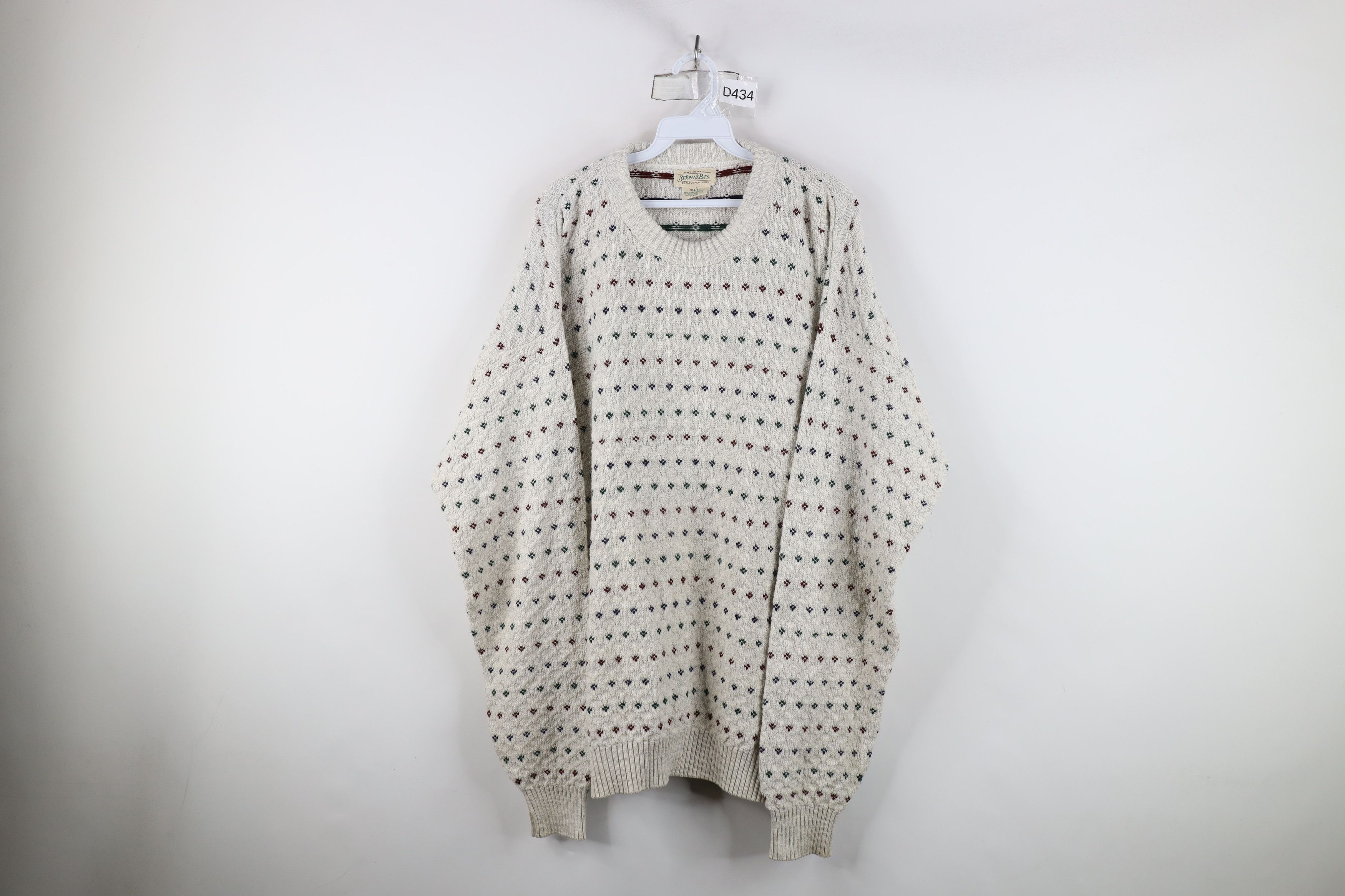 Vintage 90s Streetwear Rainbow Textured Knit Dad Sweater