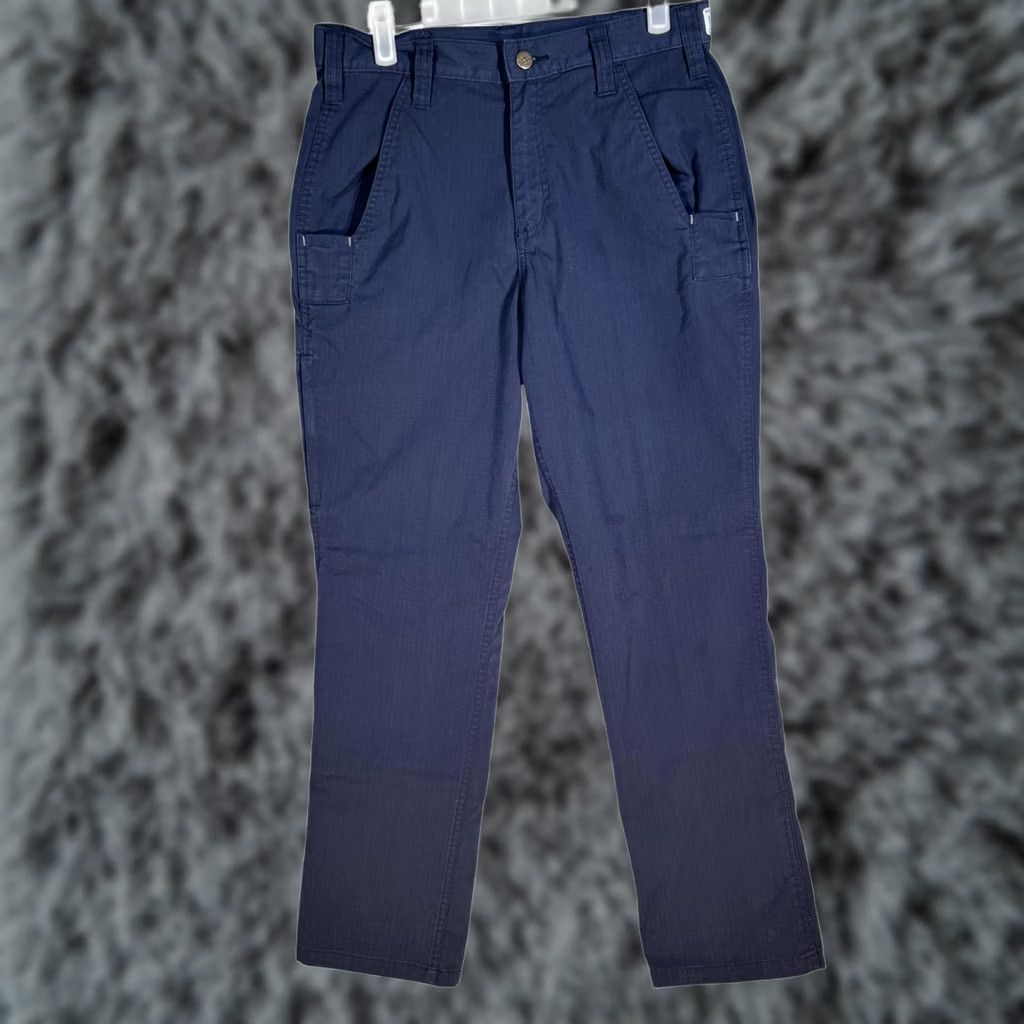 Carhartt Carhartt Pants Mens 29x30 Navy Relaxed Fit Ripstop Work Pockets 74533-20 Size US 29 - 1 Thumbnail