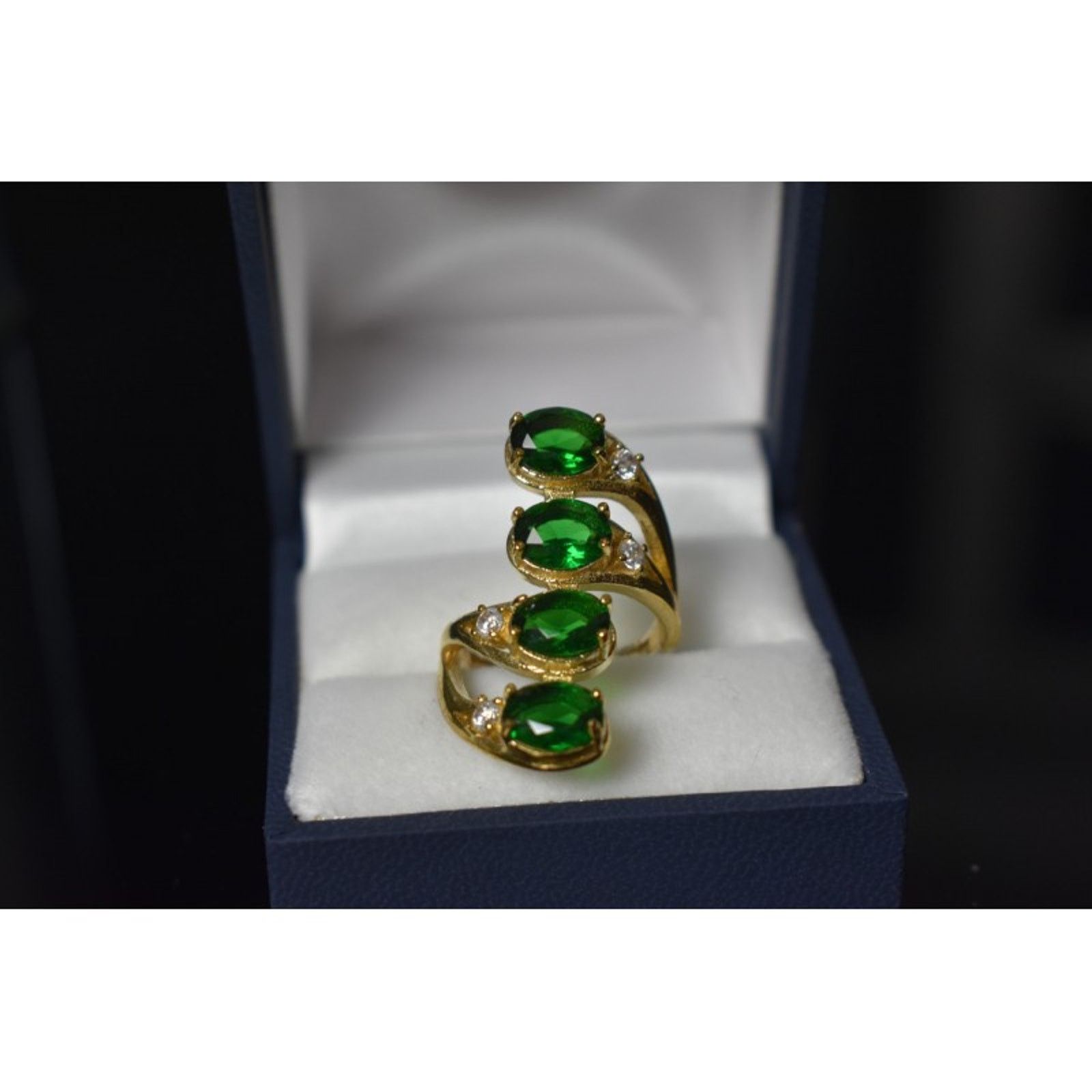 Jewelry 925 STERLING SILVER GOLD PLATED ALPANITE & CZ RING SIZE 7 Size ONE SIZE - 3 Thumbnail