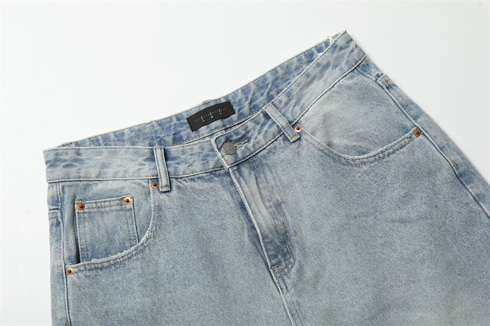 Jean American retro distressed punk light washed ripped jeans Size US 32 / EU 48 - 3 Thumbnail