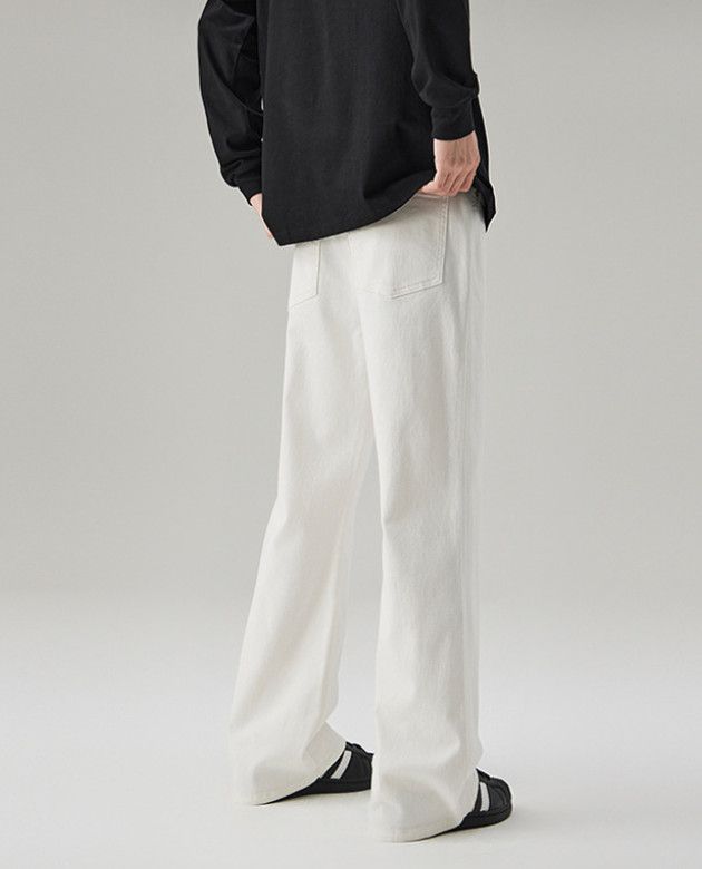 Japanese Brand American men's straight white casual stretch flared jeans Size US 32 / EU 48 - 4 Thumbnail