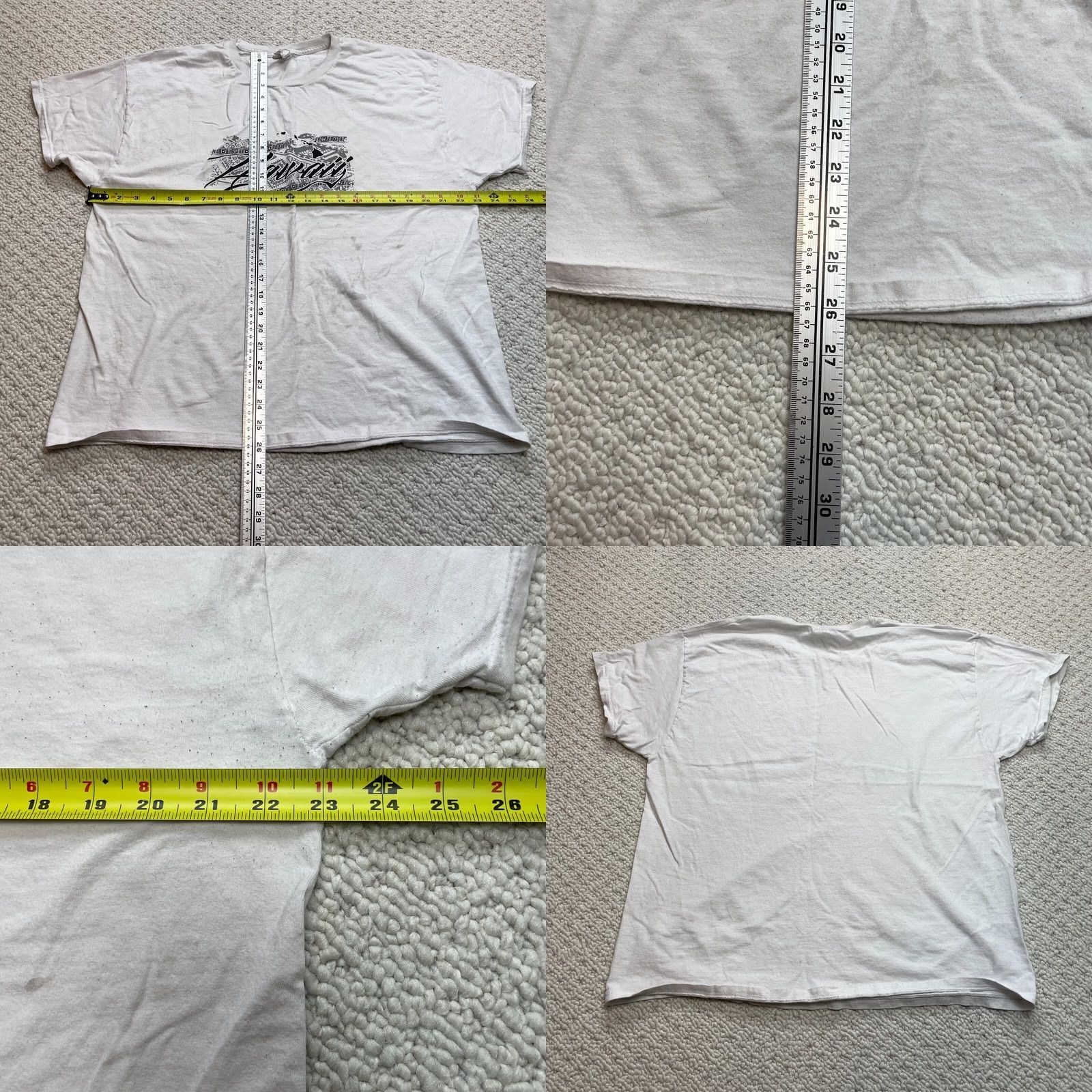 Hanes VINTAGE Hanes Shirt Mens XL White Short Sleeve Hawaii Beach Tropical Casual Adult Cotton Size US XL / EU 56 / 4 - 8 Thumbnail