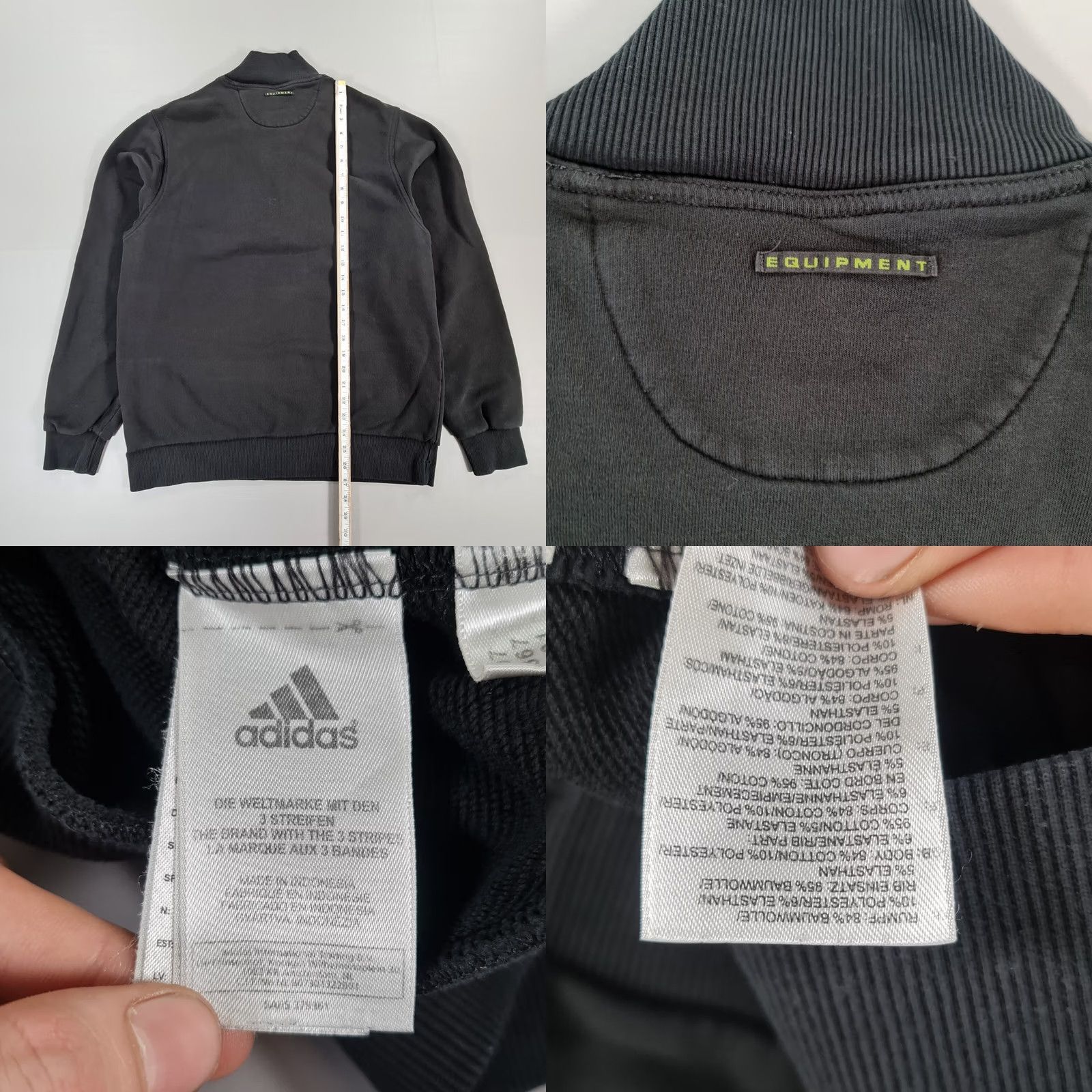 Adidas adidas Mens Sweatshirt Black Large 1/4 Zip Mock Neck City Sports Vintage Y2K Regular Sweatshirt Mens Size US L / EU 52-54 / 3 - 8 Thumbnail